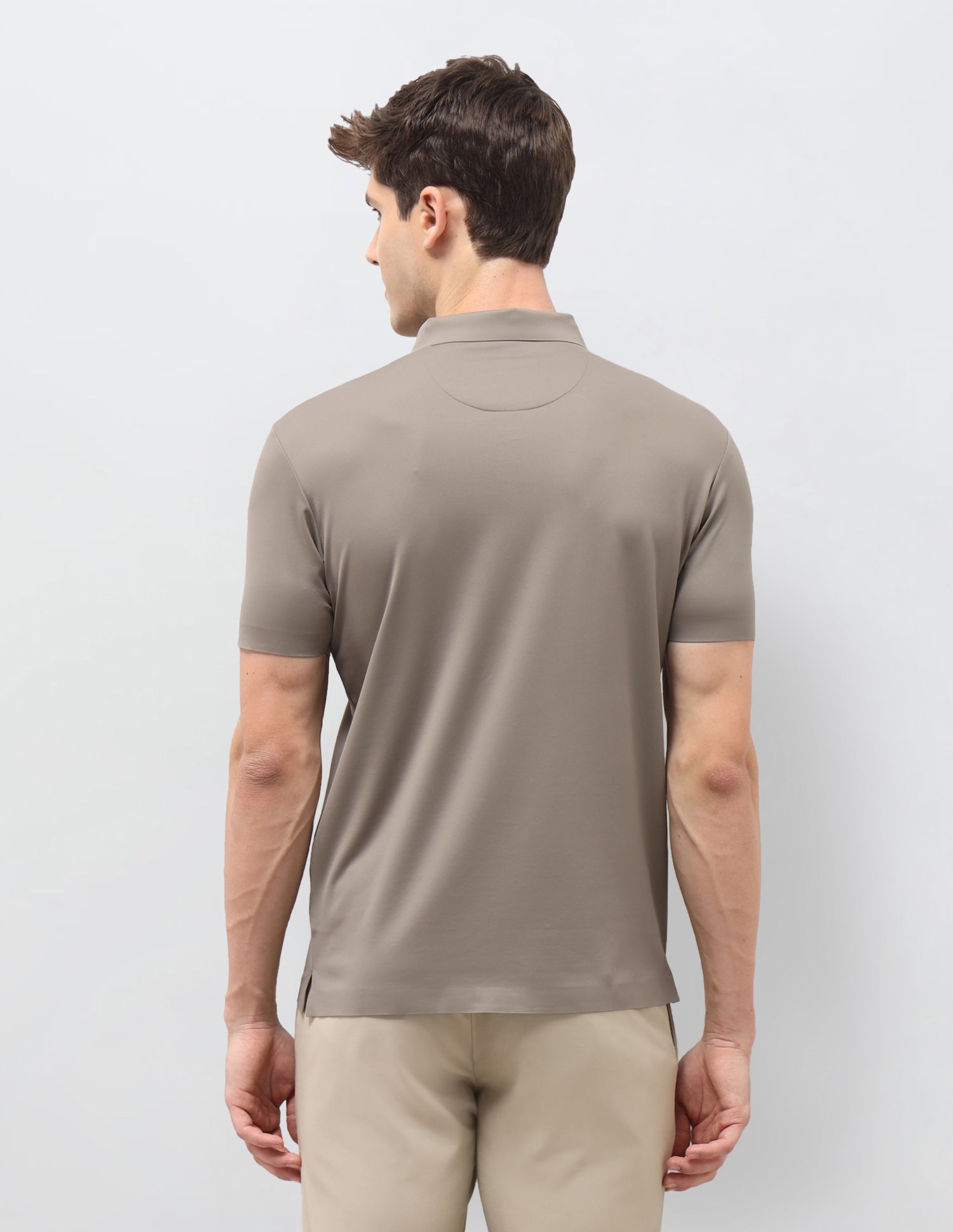 Solid Slim Fit Polo Shirt Light Brown - U.S. Polo Assn. India | Large