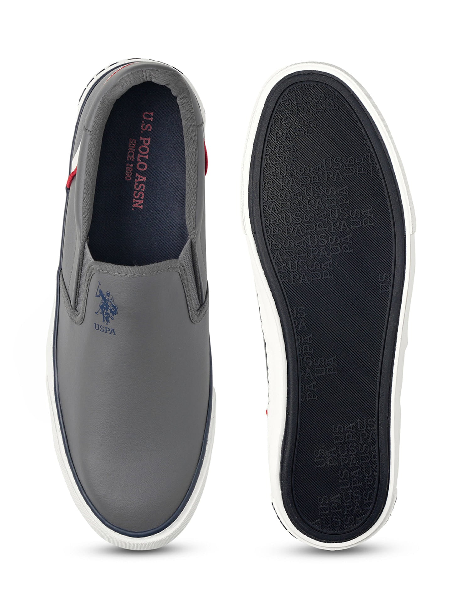 Men Colourblocked Timeo 3.0 Slip-On Shoes Grey - U.S. Polo Assn. India | Large