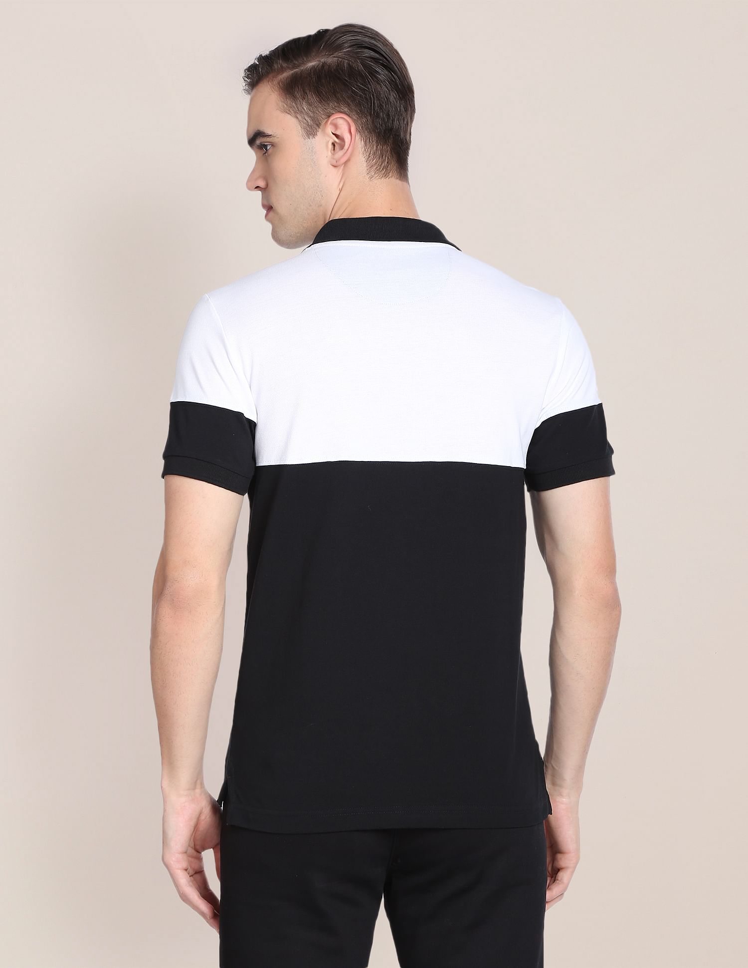 Colour Block Cotton Polo Shirt Black - U.S. POLO ASSN. | Large