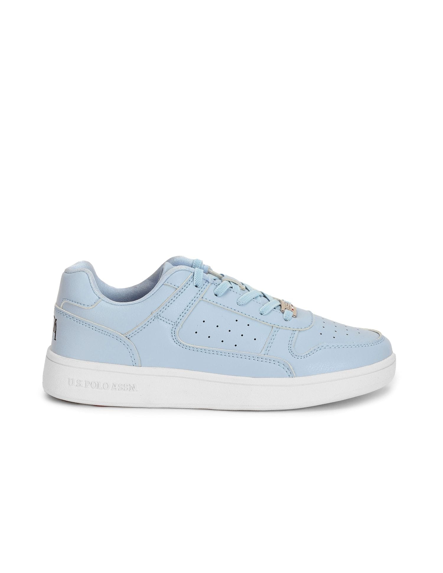 Women Solid Perforated Bella Sneakers Light Blue - U.S. Polo Assn. India | Large
