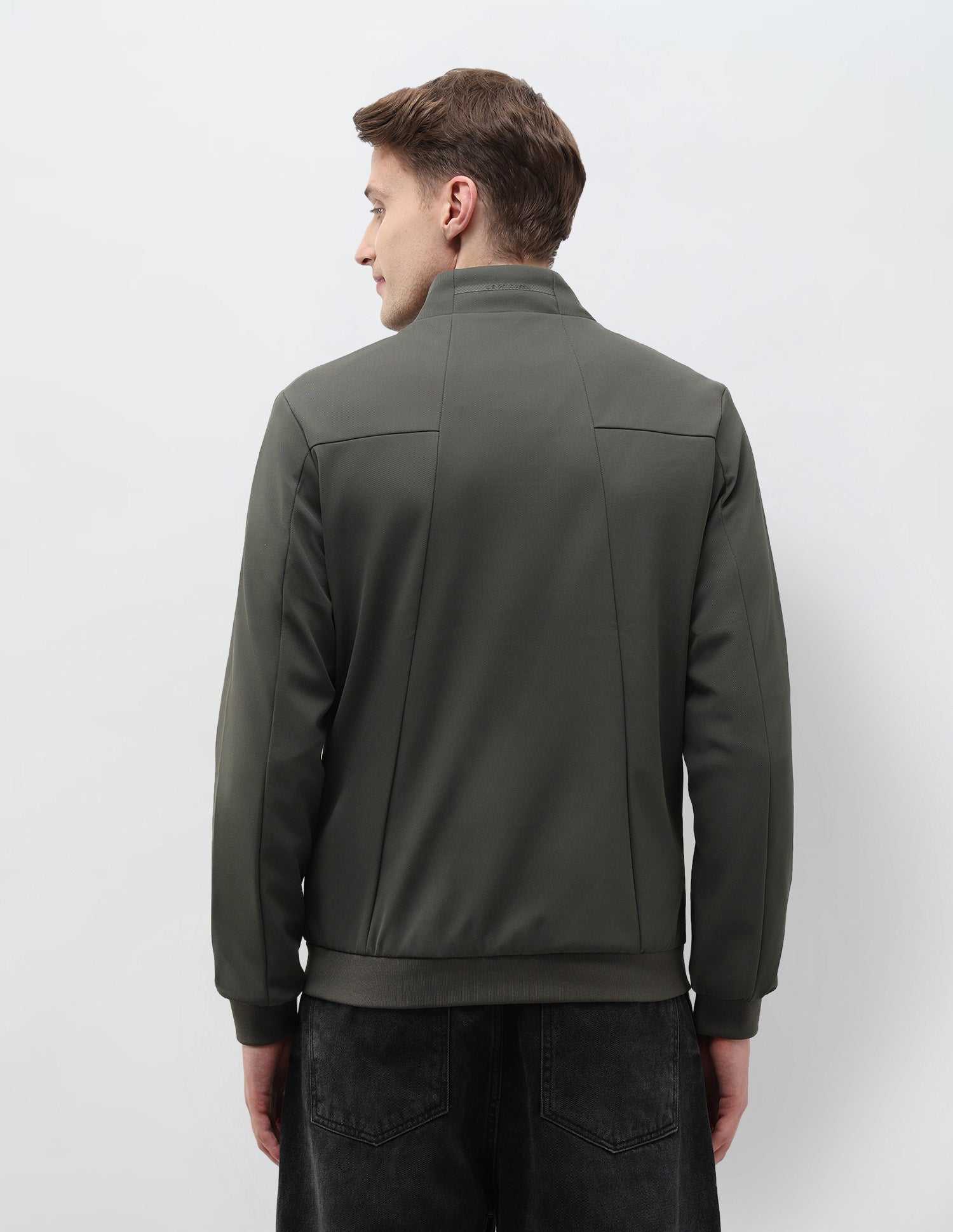 Mock Collar Solid Jacket Dark Olive - U.S. Polo Assn. India | Large