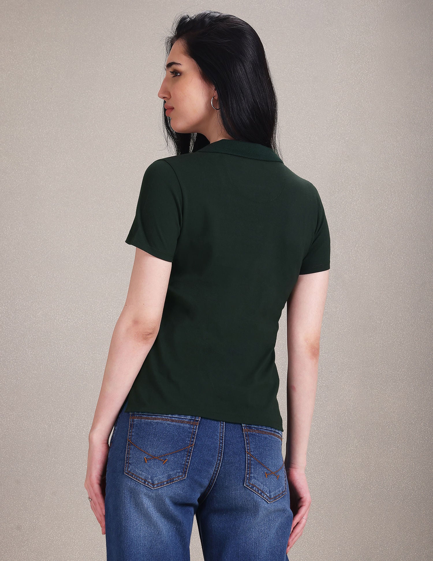 Notch Neck Pique Polo Shirt Dark Green - U.S. POLO ASSN. | Large