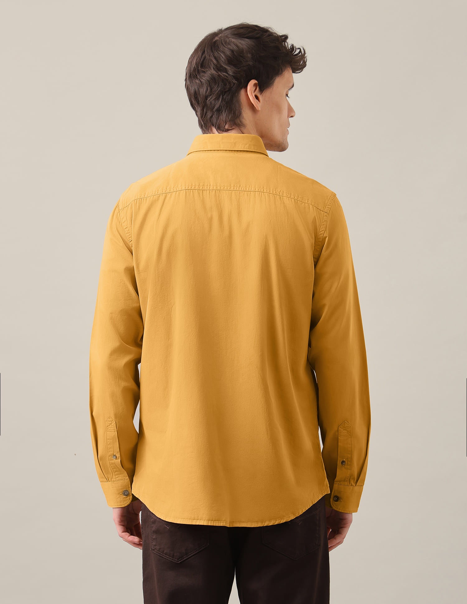 Solid Slim Shirt Ochre - U.S. Polo Assn. India | Large