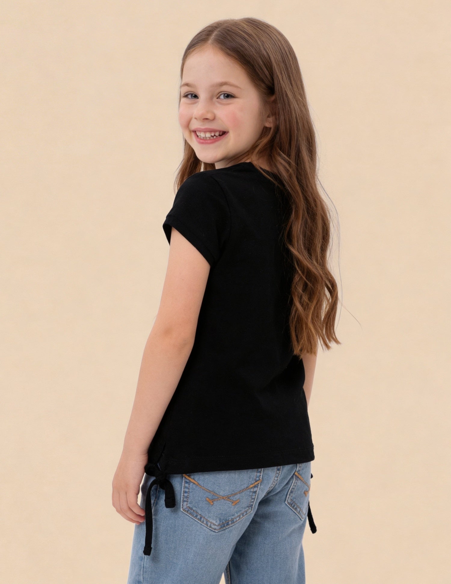 Brand Printed Ruched Regular Fit Top Black - U.S. Polo Assn. India | Large