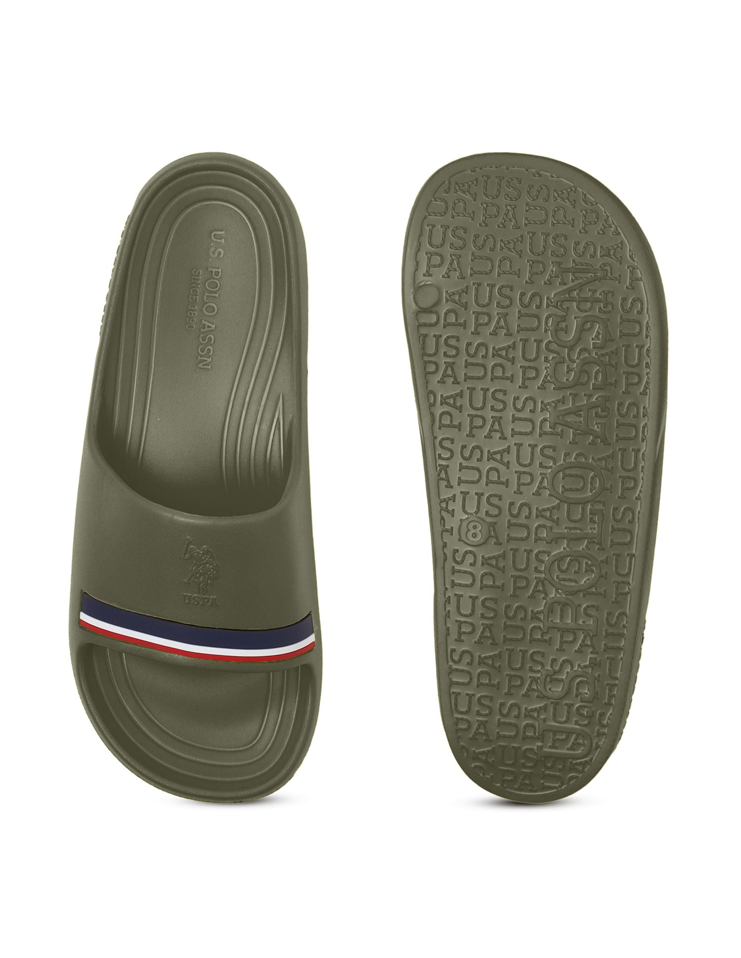 Men Easton 2.0 Dk. Green Foam Walk Sliders Dark Green - U.S. POLO ASSN. | Large