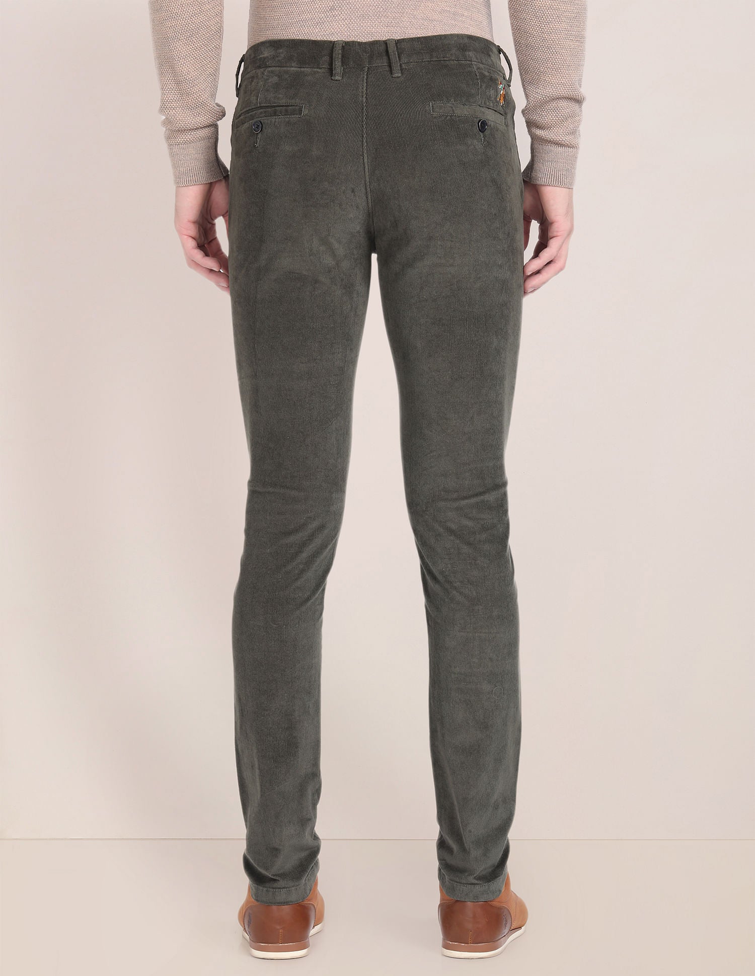 Cotton Stretch Corduroy Trousers Olive - U.S. POLO ASSN. | Large