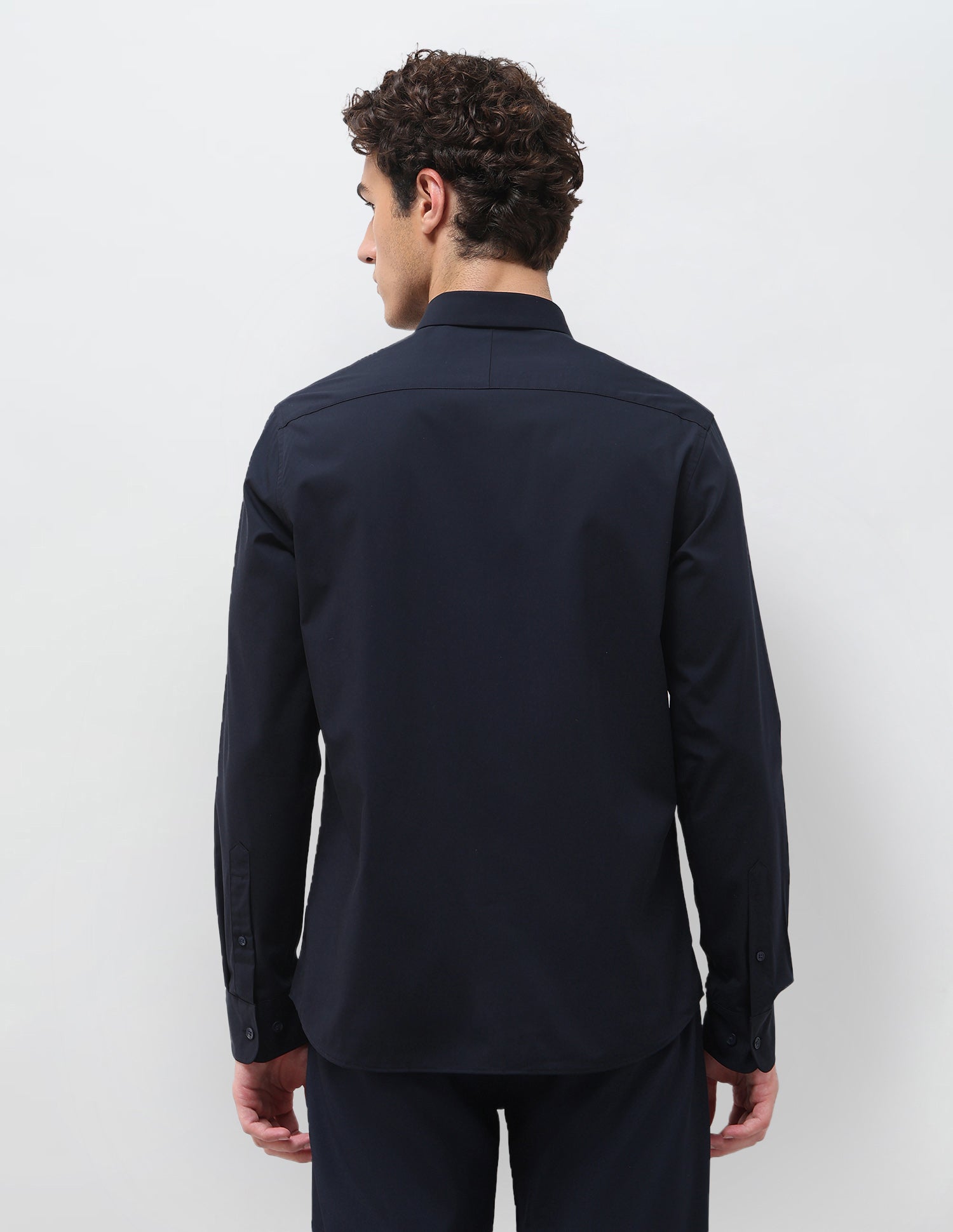 Solid Tailored Fit Shirt Navy - U.S. Polo Assn. India | Large