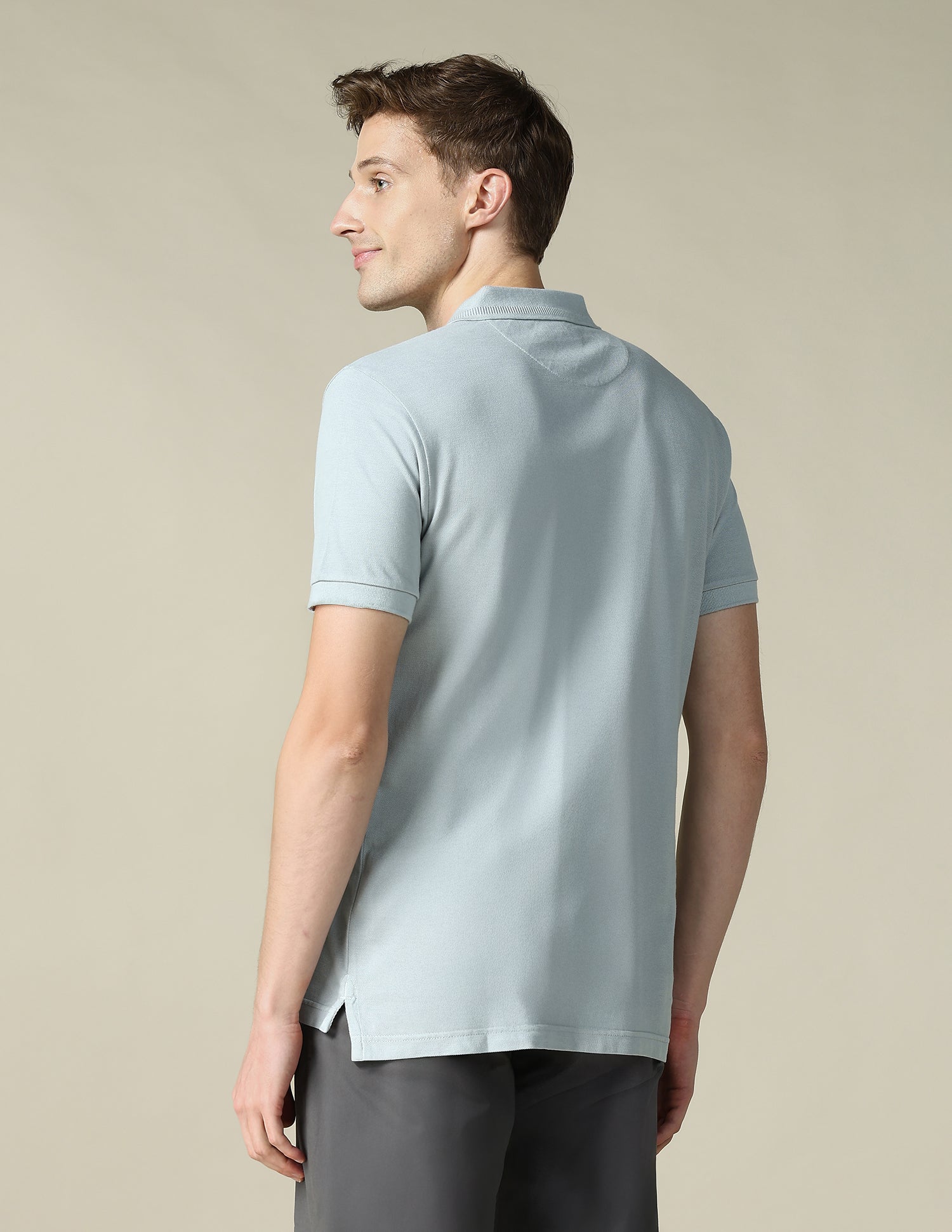 Textured Slim Fit Polo Shirt Light Grey - U.S. POLO ASSN. | Large