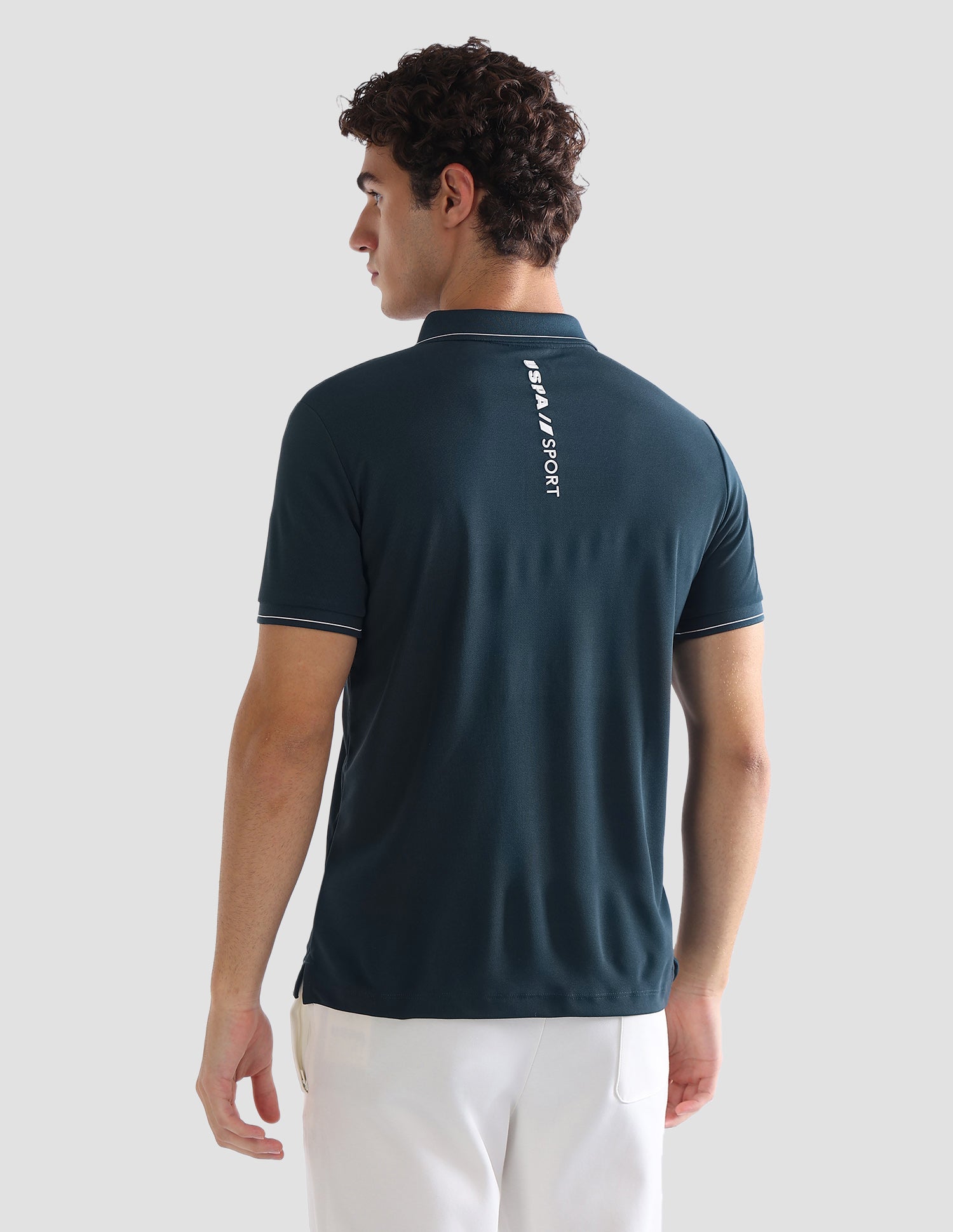 Solid Slim Fit Active Polo Shirt Teal - U.S. Polo Assn. India | Large