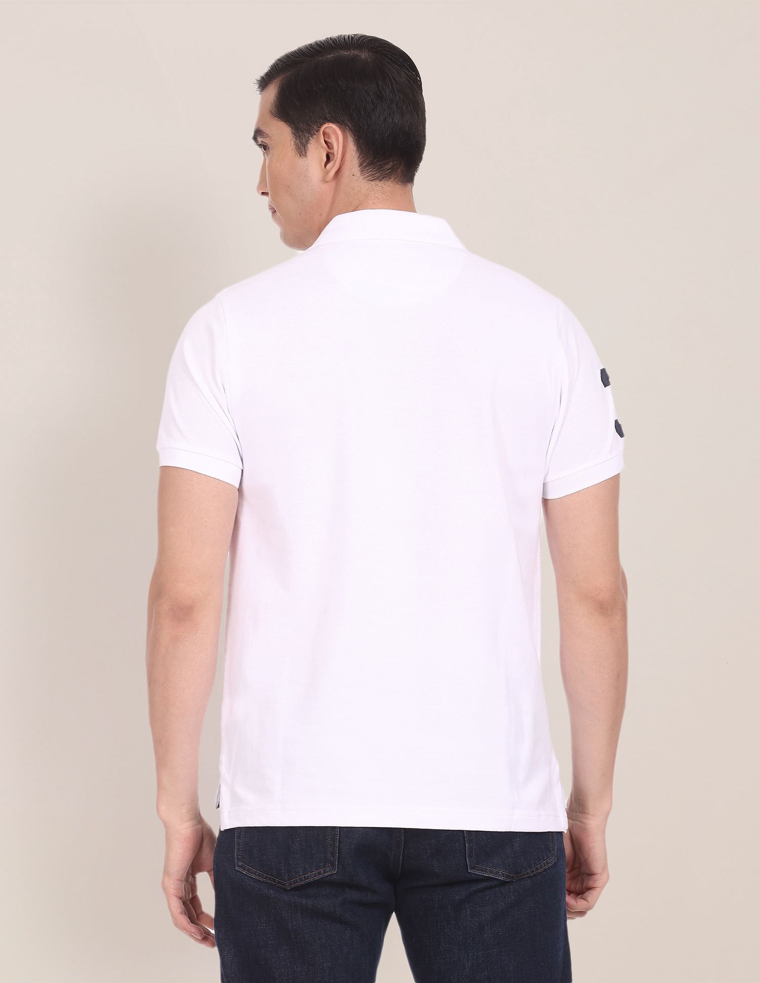 Compact Cotton Logo Polo Shirt White - U.S. POLO ASSN. | Large