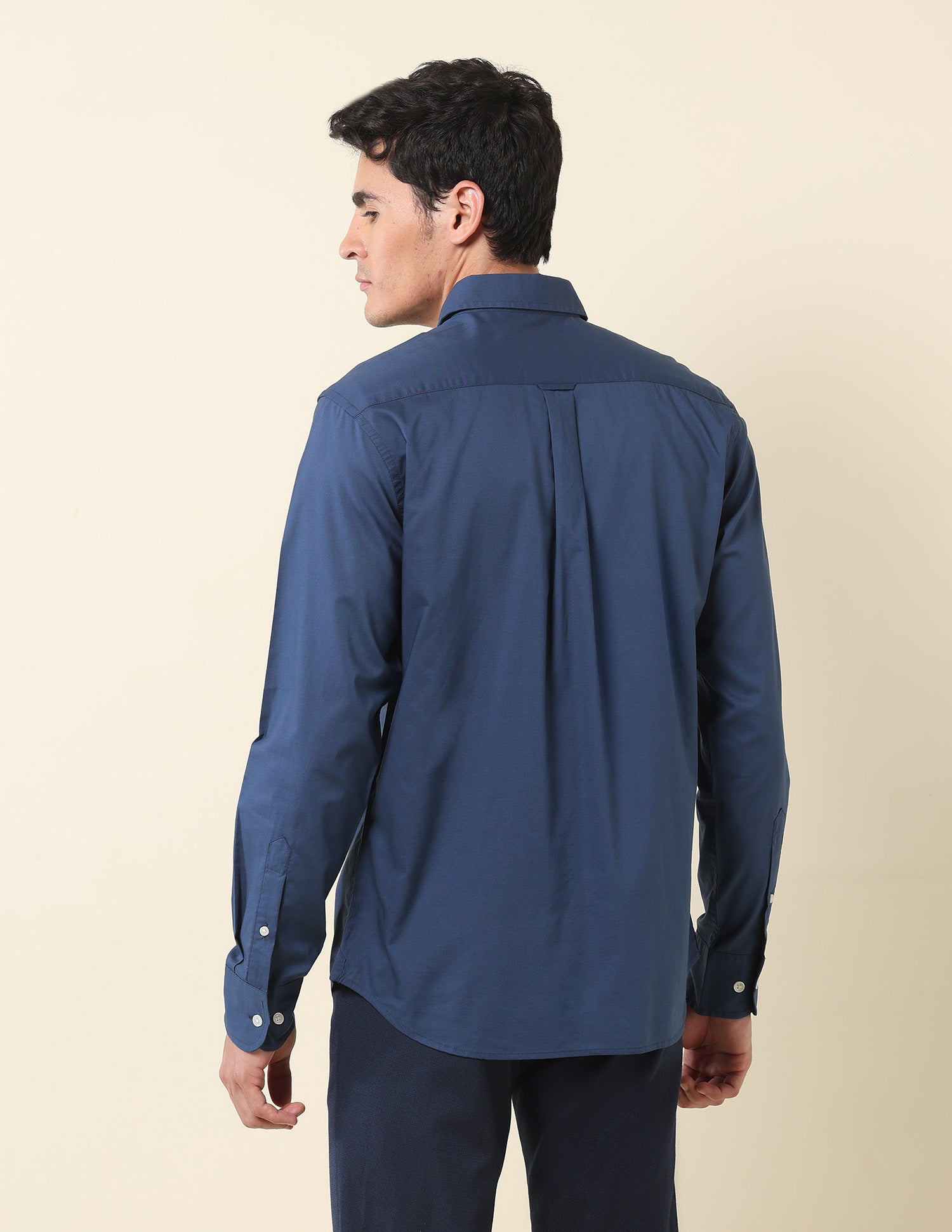 Tailored Fit Solid Shirt Blue - U.S. Polo Assn. India | Large
