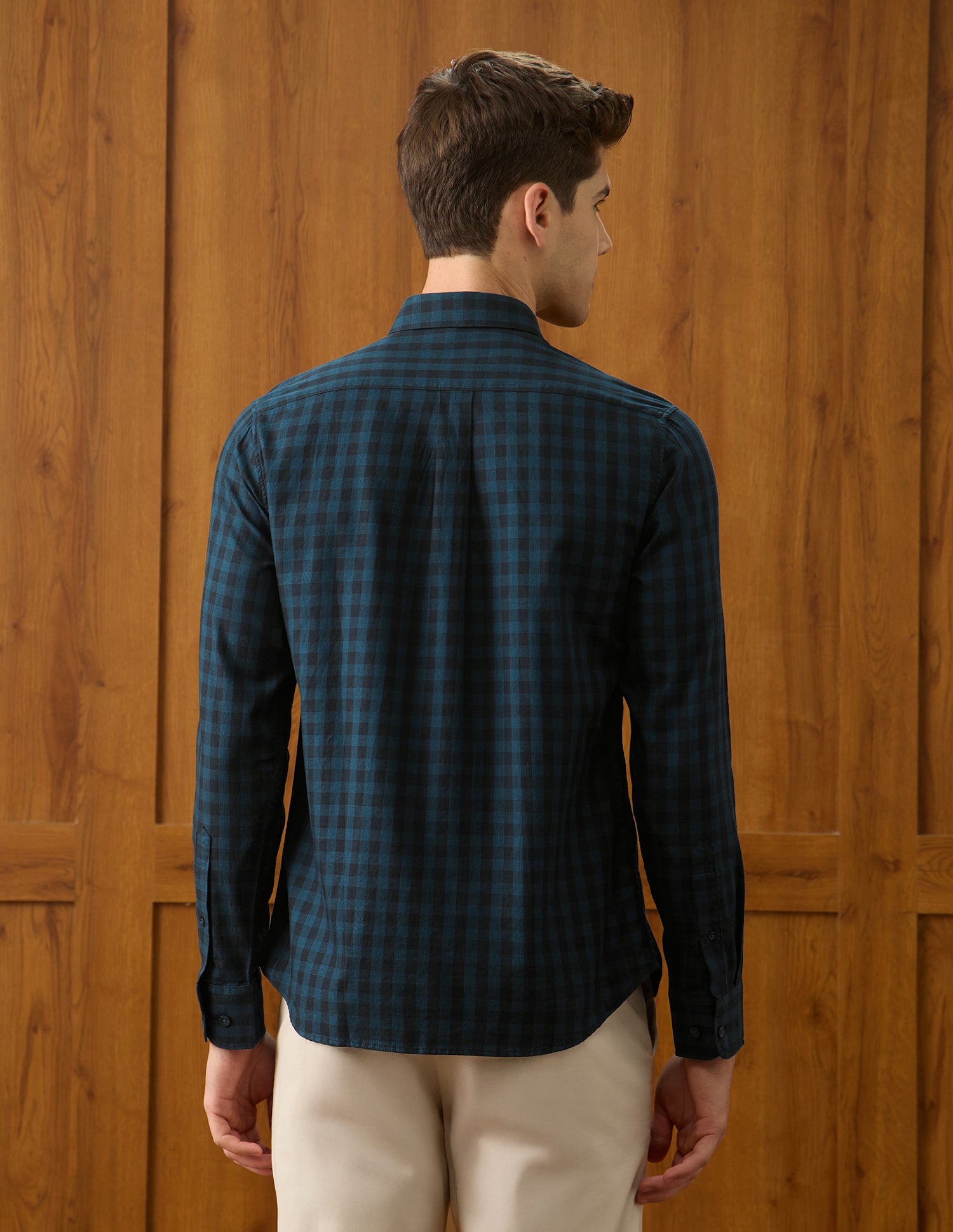 Twill Gingham Checked Shirt Teal - U.S. Polo Assn. India | Large