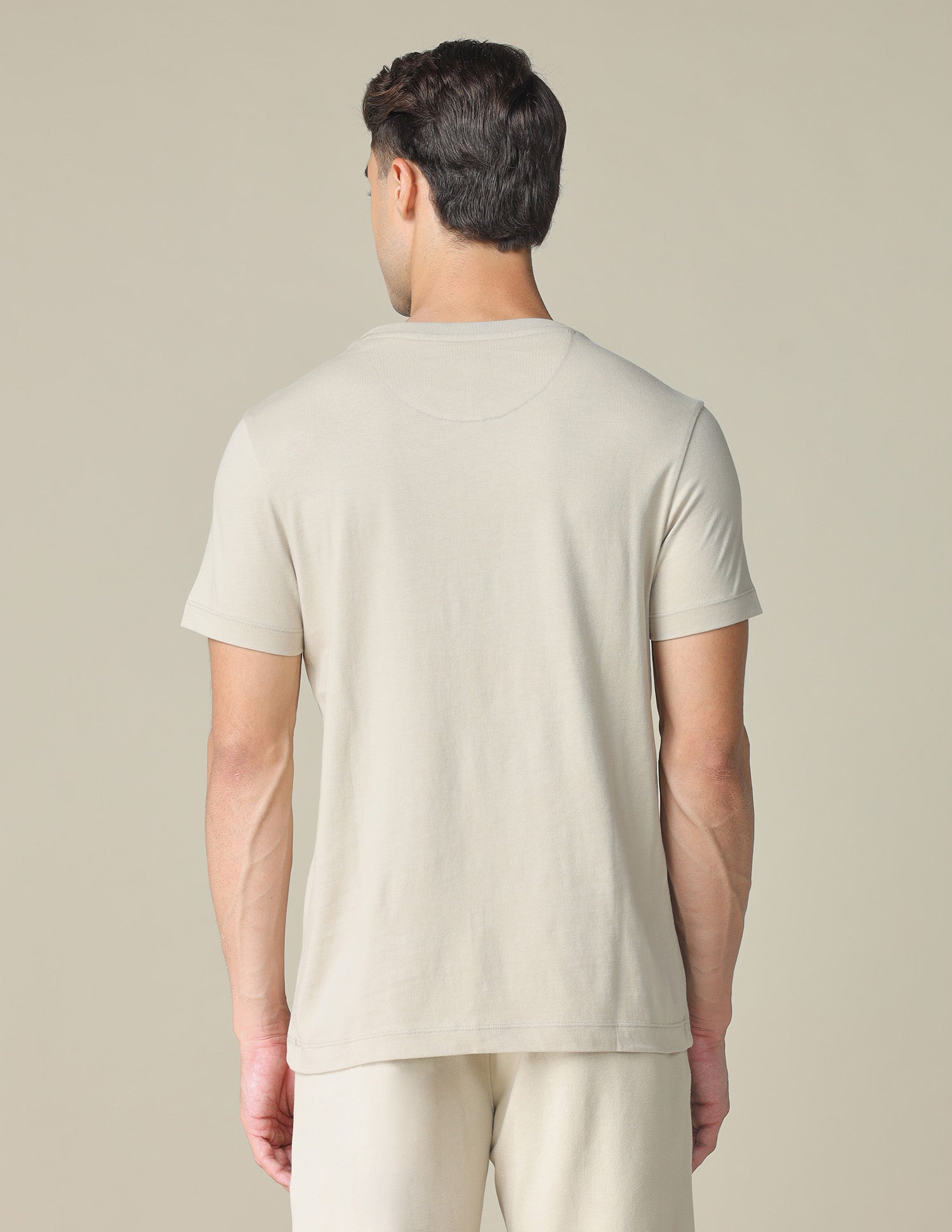 Muscle Fit Brand Printed T- Shirt Beige - U.S. POLO ASSN. | Large