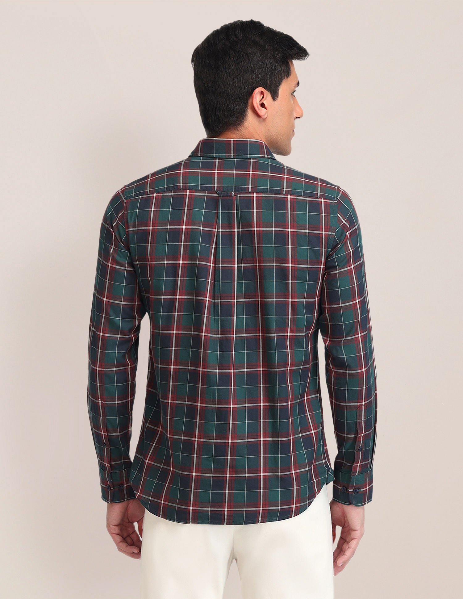 Tailored Fit Twill Shirt Dark Green - U.S. Polo Assn. India | Large