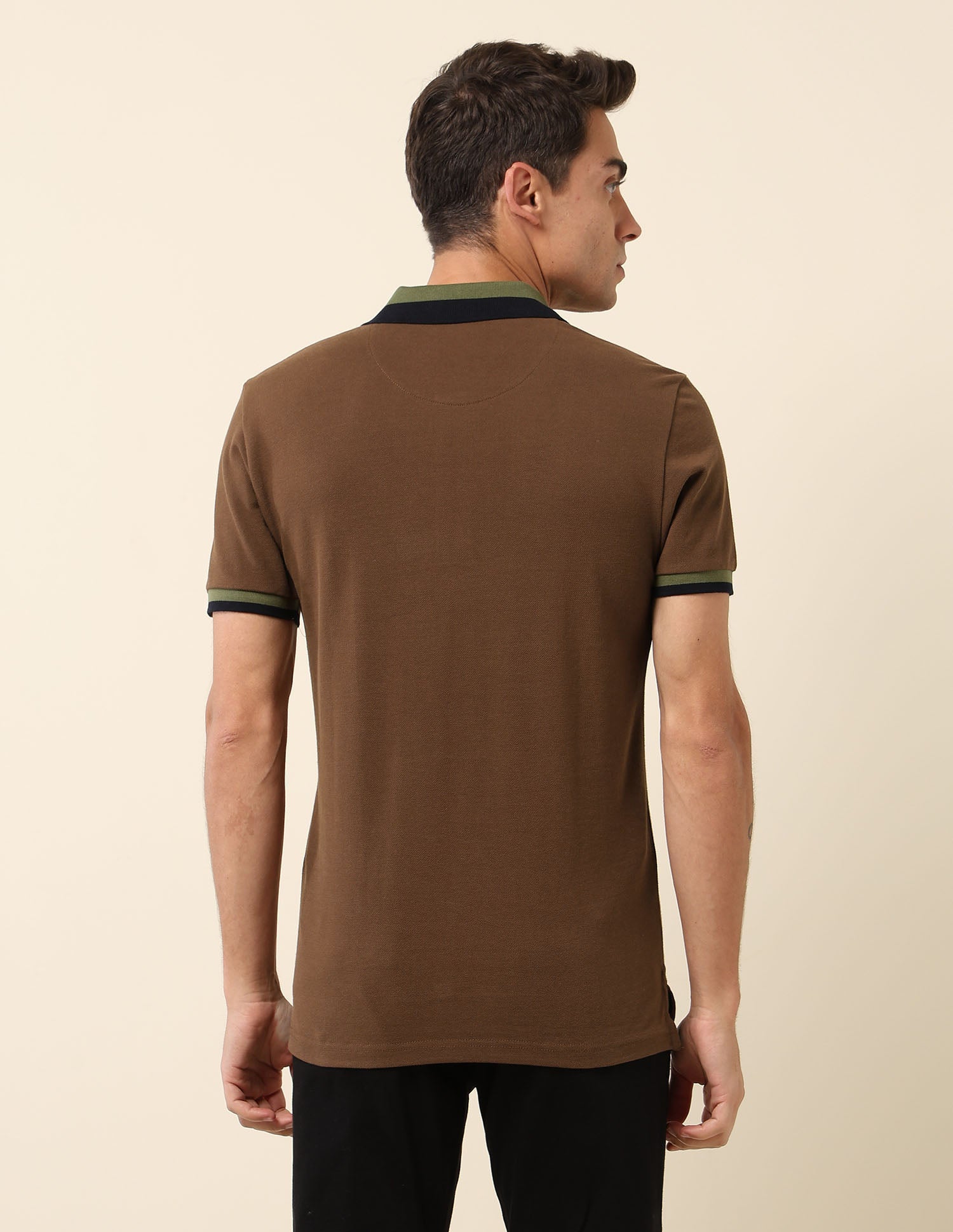 Solid Slim Fit Polo Shirt Dark Brown - U.S. Polo Assn. India | Large