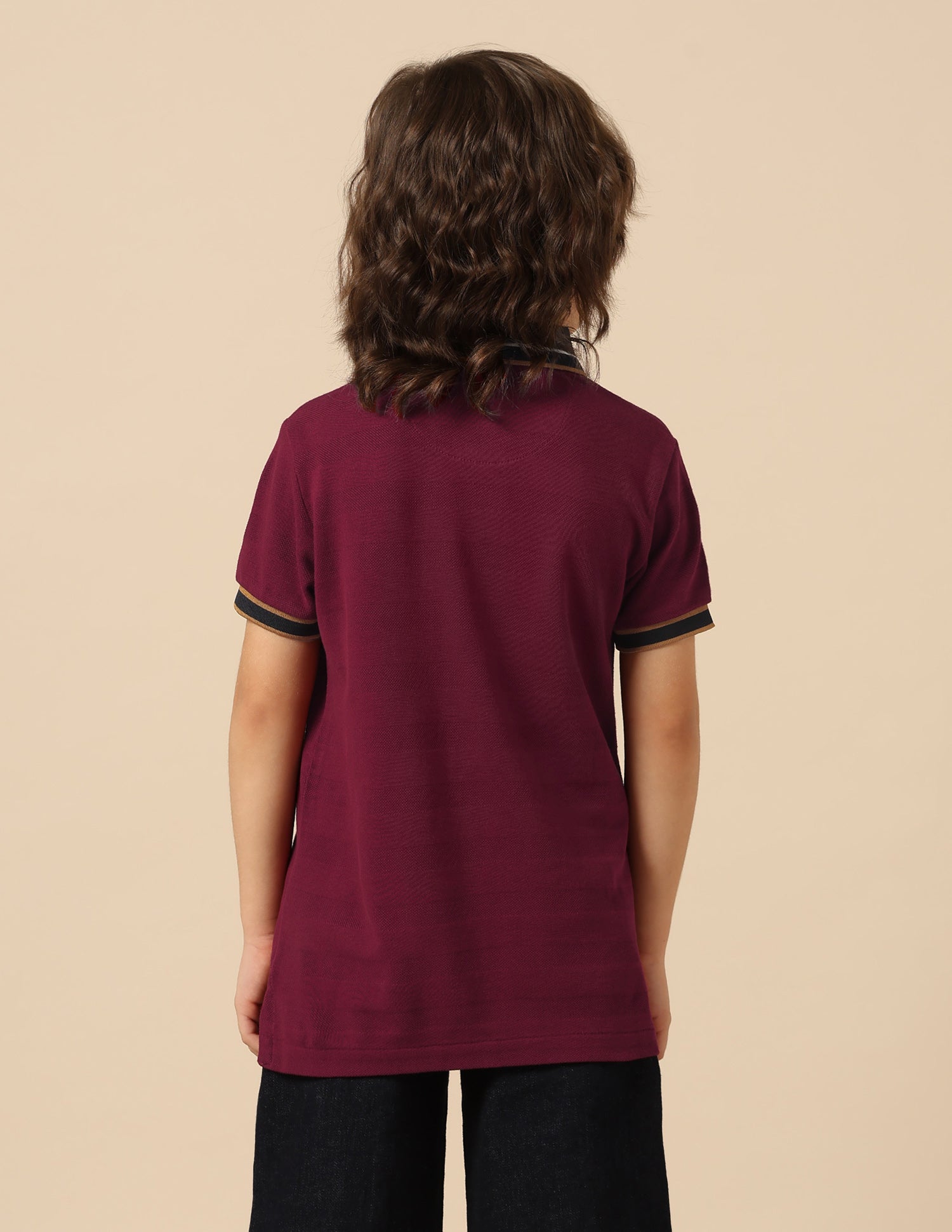 Boys Textured Pure Cotton Polo Shirt Red - U.S. POLO ASSN. | Large