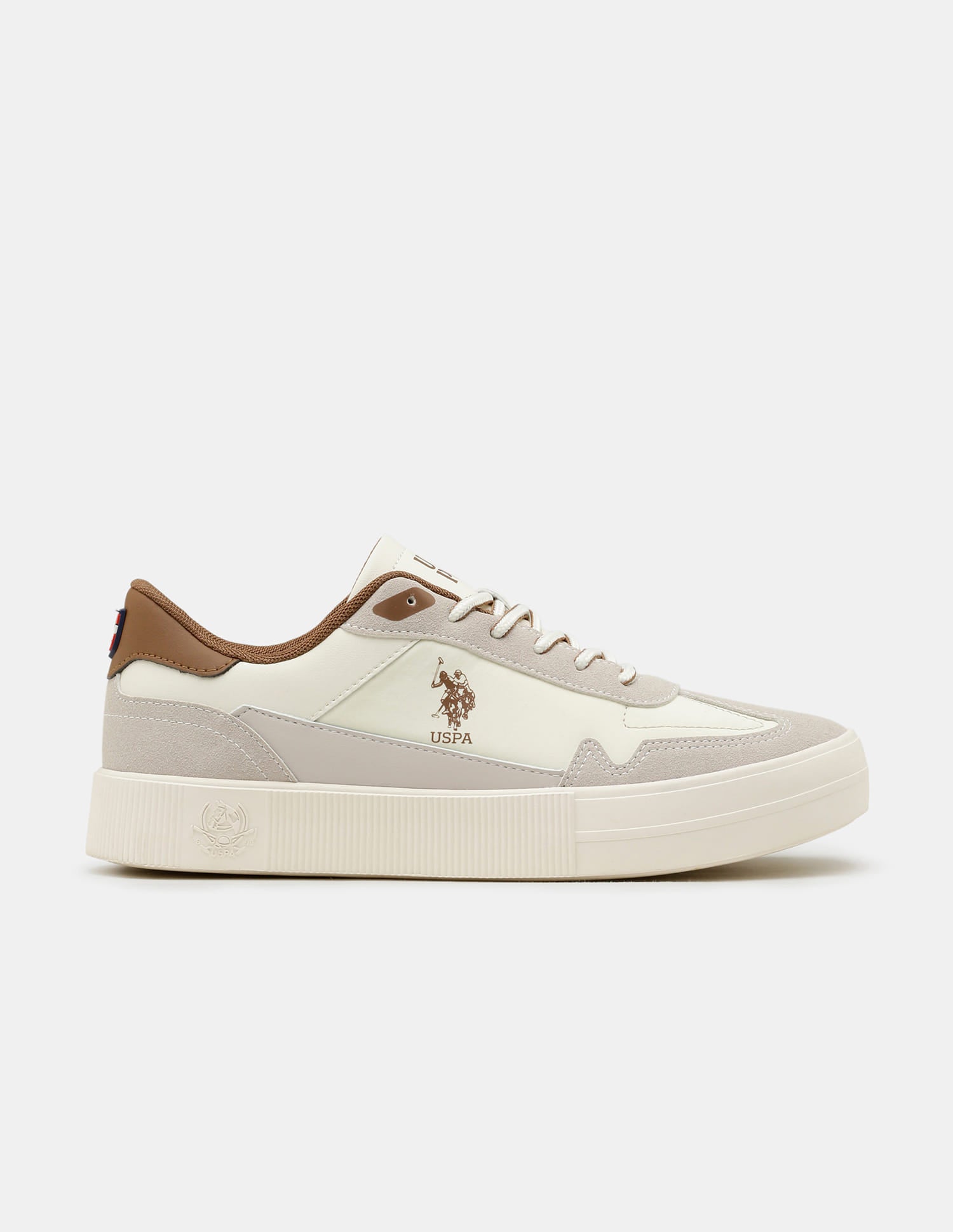 Men Colourblocked Solren Sneakers Cream - U.S. Polo Assn. India | Large
