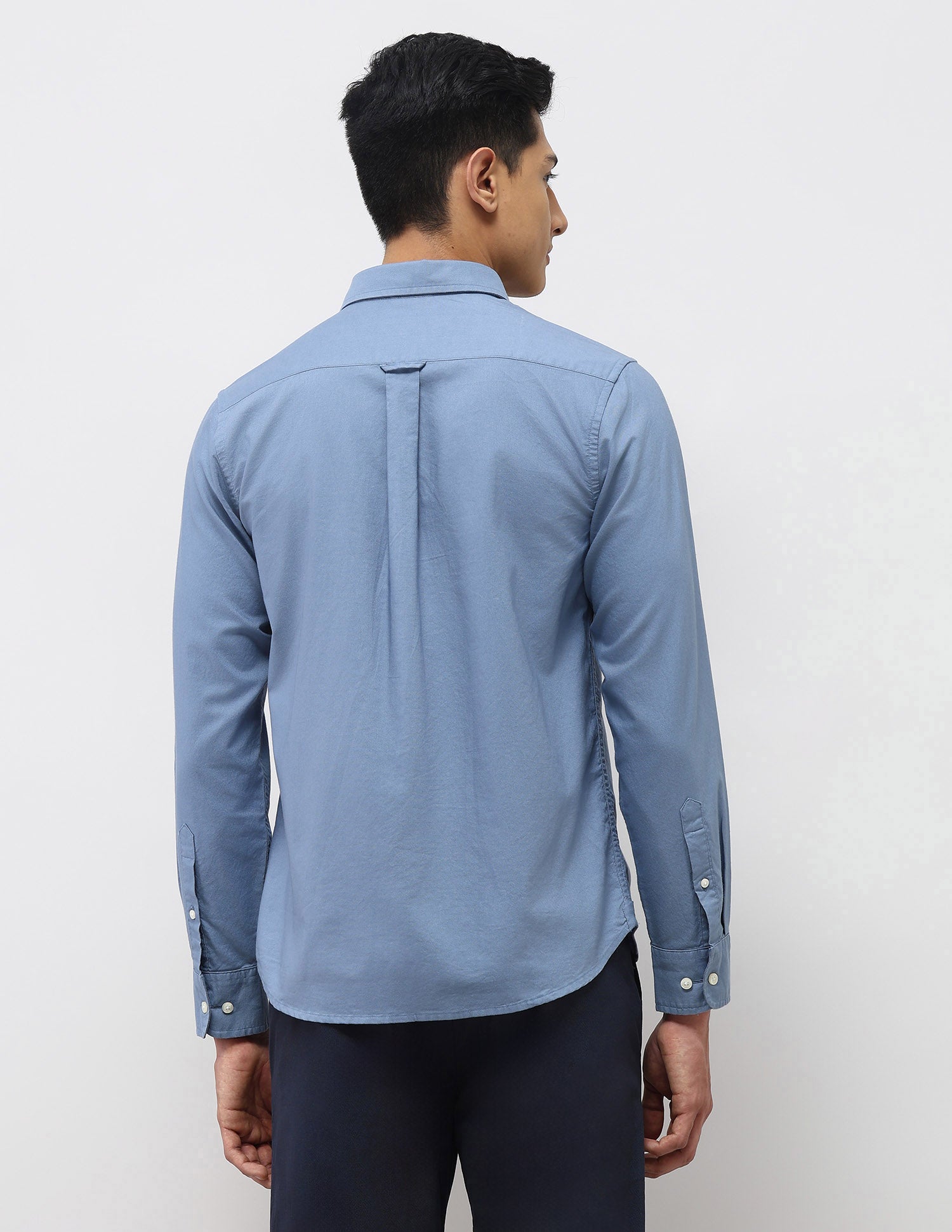 Tailored Fit Oxford Button Down Shirt Blue - U.S. Polo Assn. India | Large