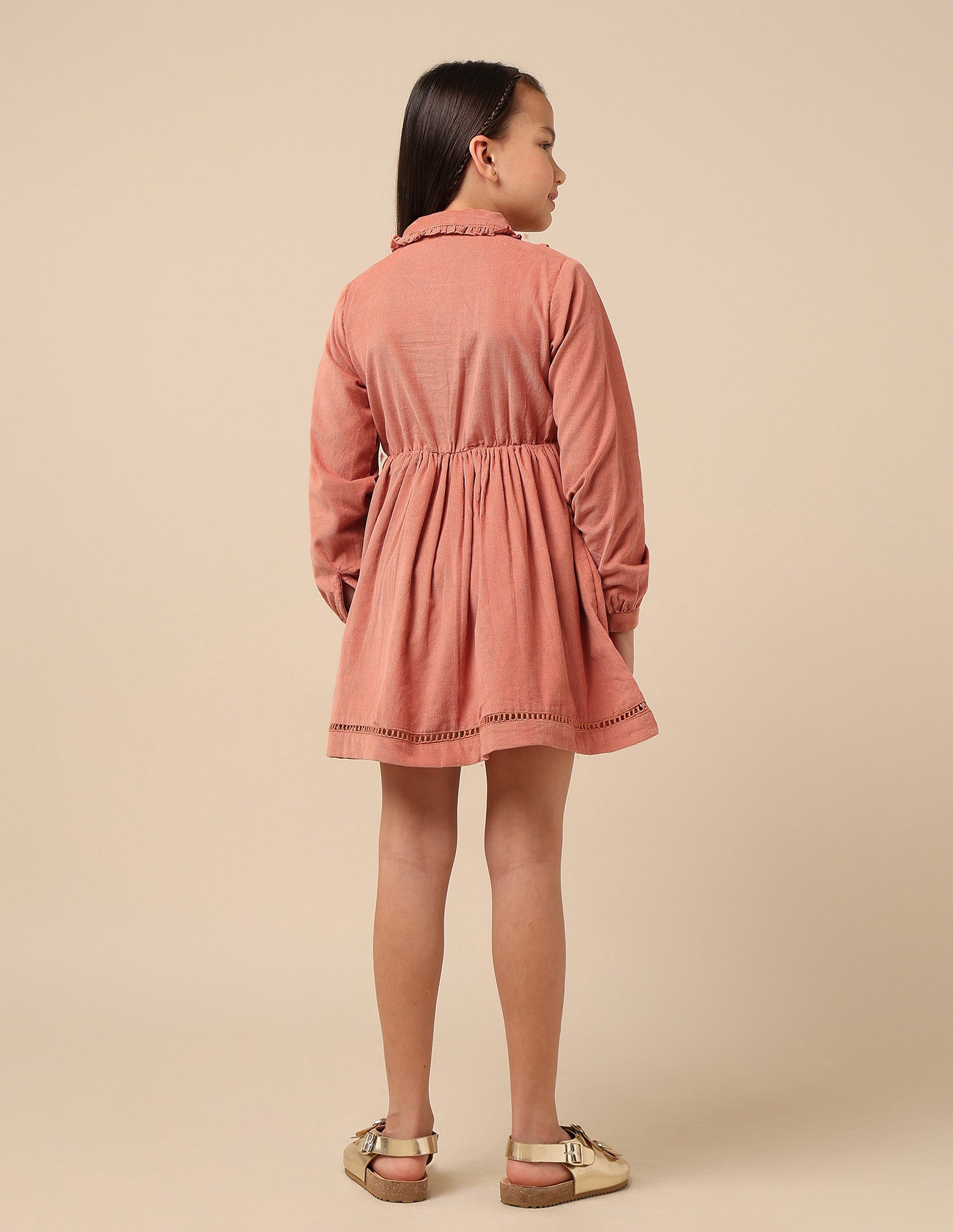 Girls Solid Shirt Dress Rust - U.S. POLO ASSN. | Large