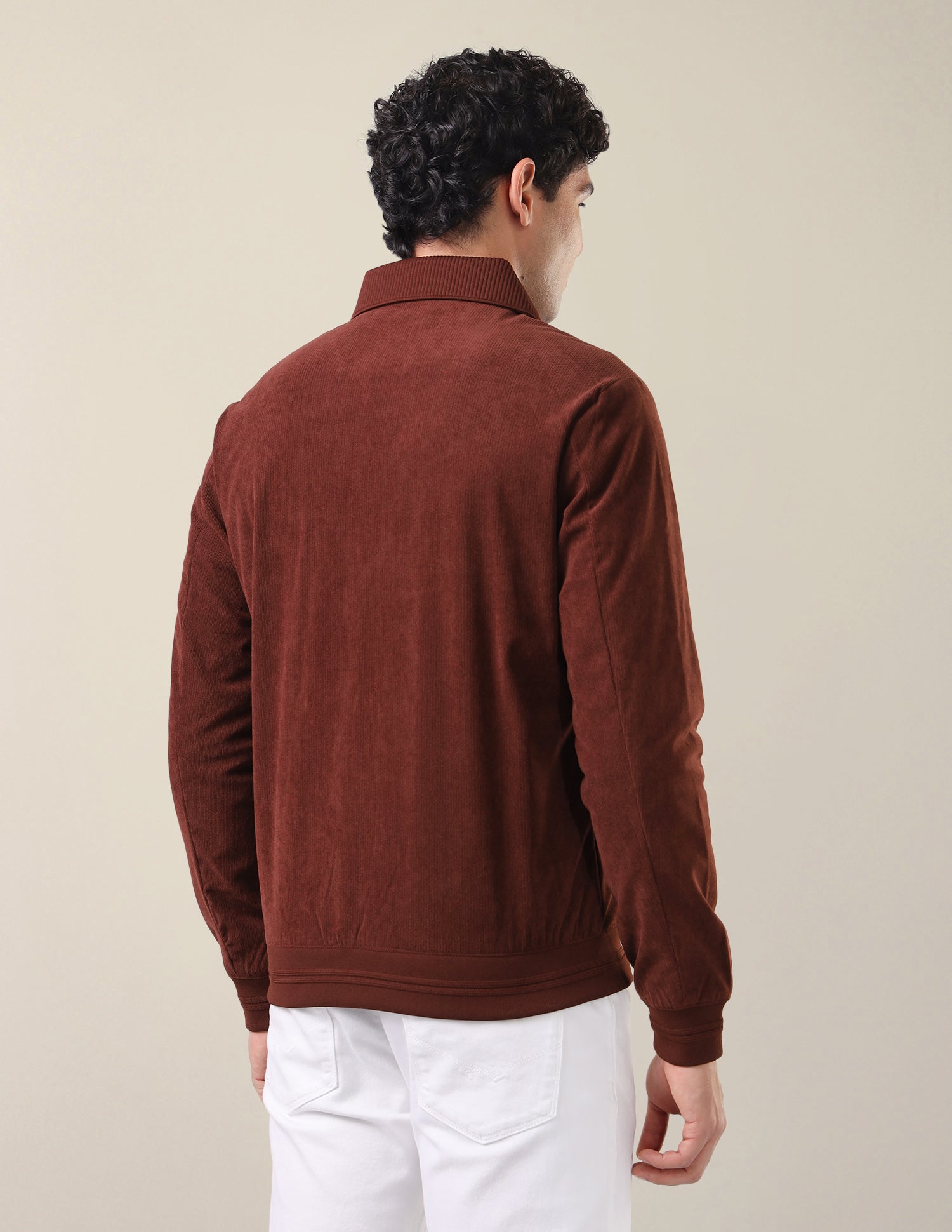 Corduroy Regular Fit Bomber Jacket Red - U.S. Polo Assn. India | Large