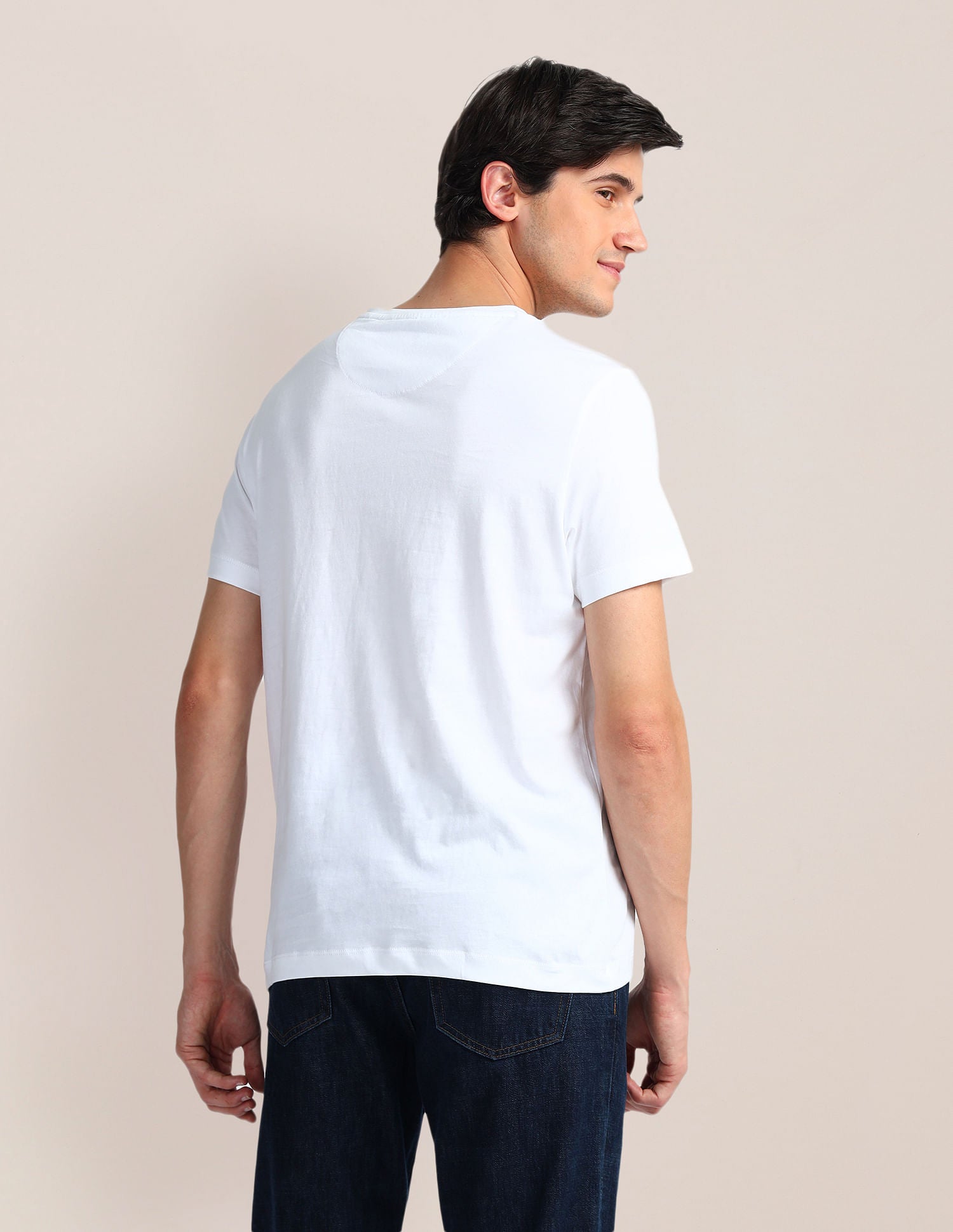 Brand Print Slim Fit T-Shirt White - U.S. Polo Assn. India | Large
