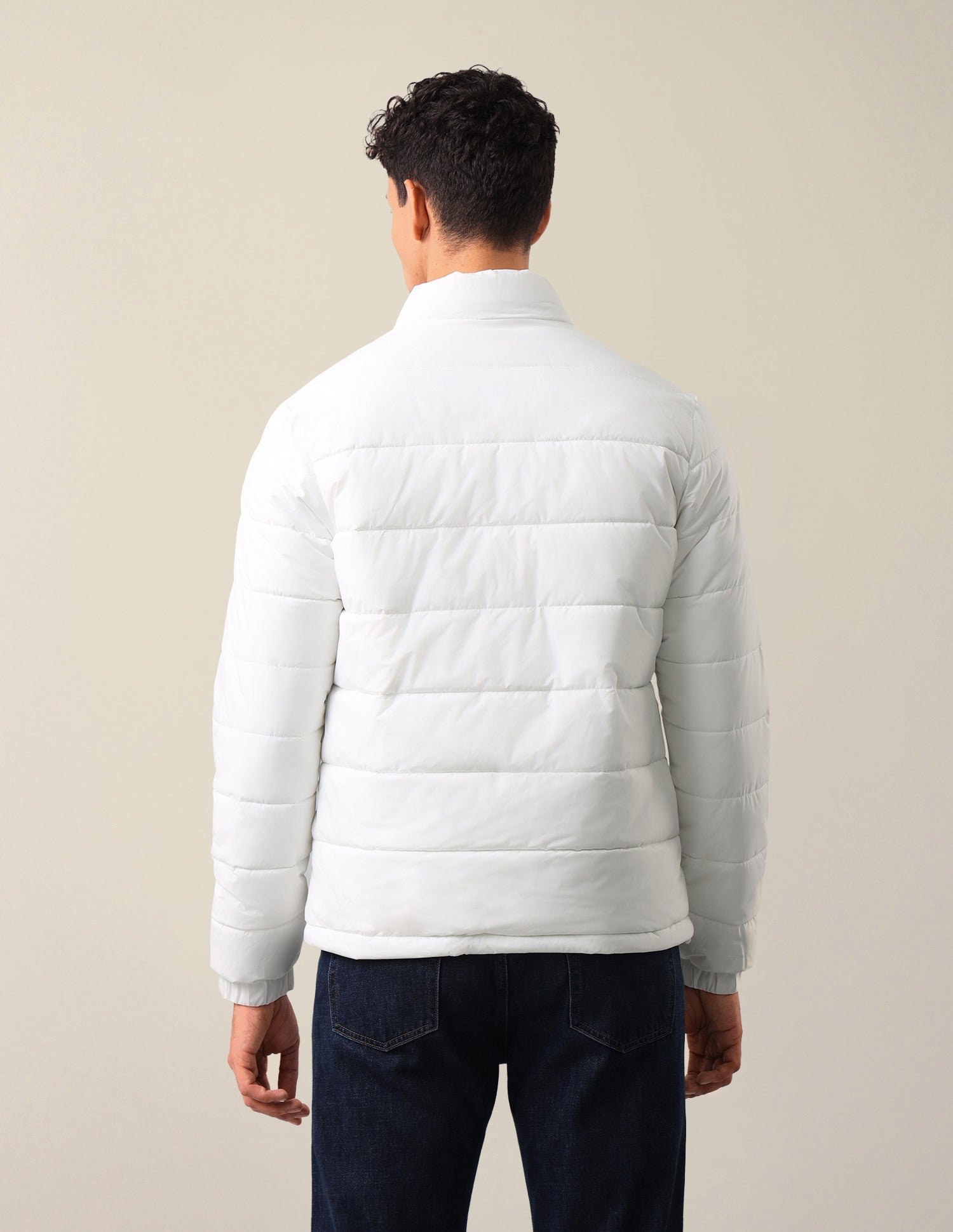 Solid Regular Fit Puffer Jacket White - U.S. Polo Assn. India | Large