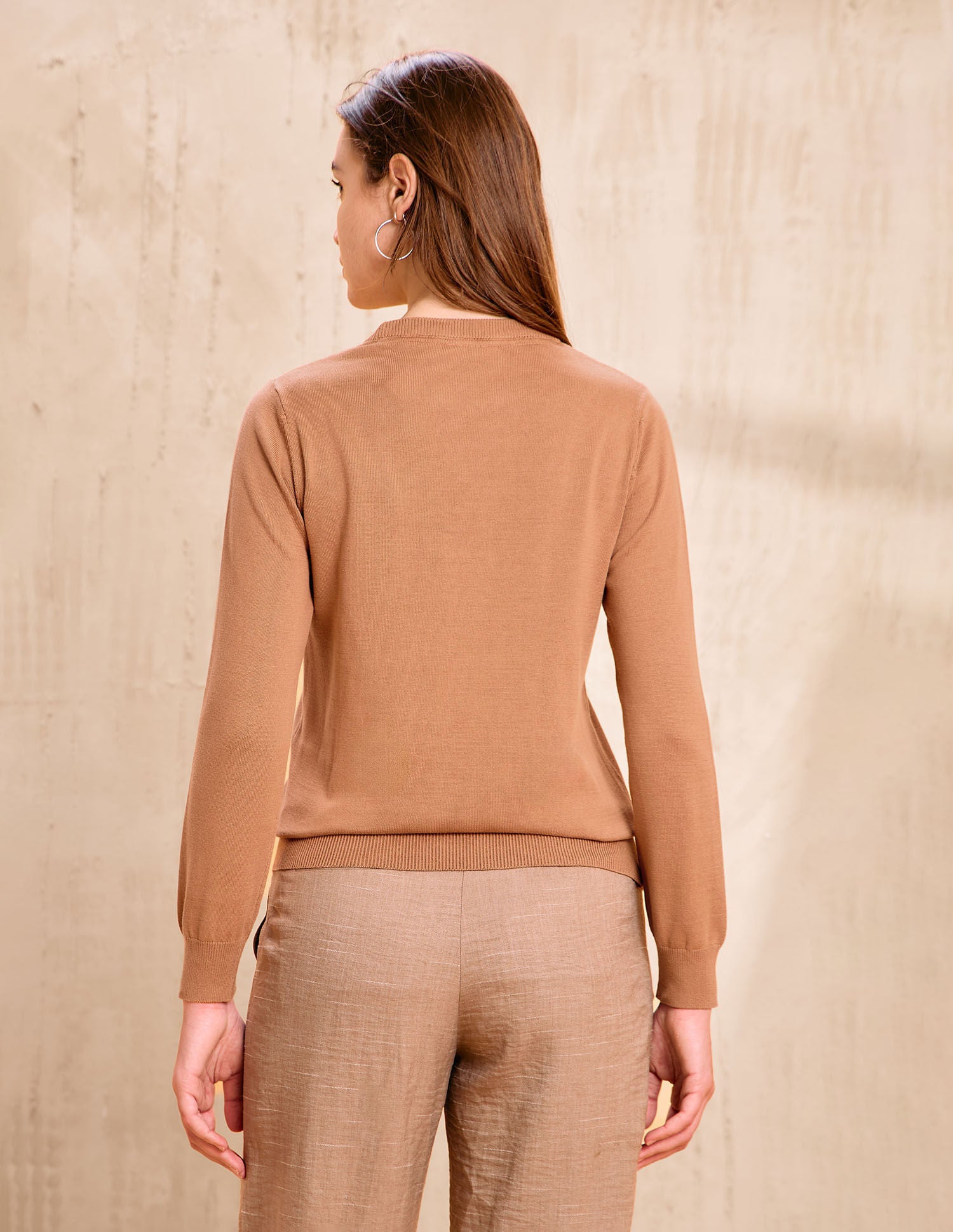 Brand Printed Regular Fit Sweater Brown - U.S. POLO ASSN. | Large