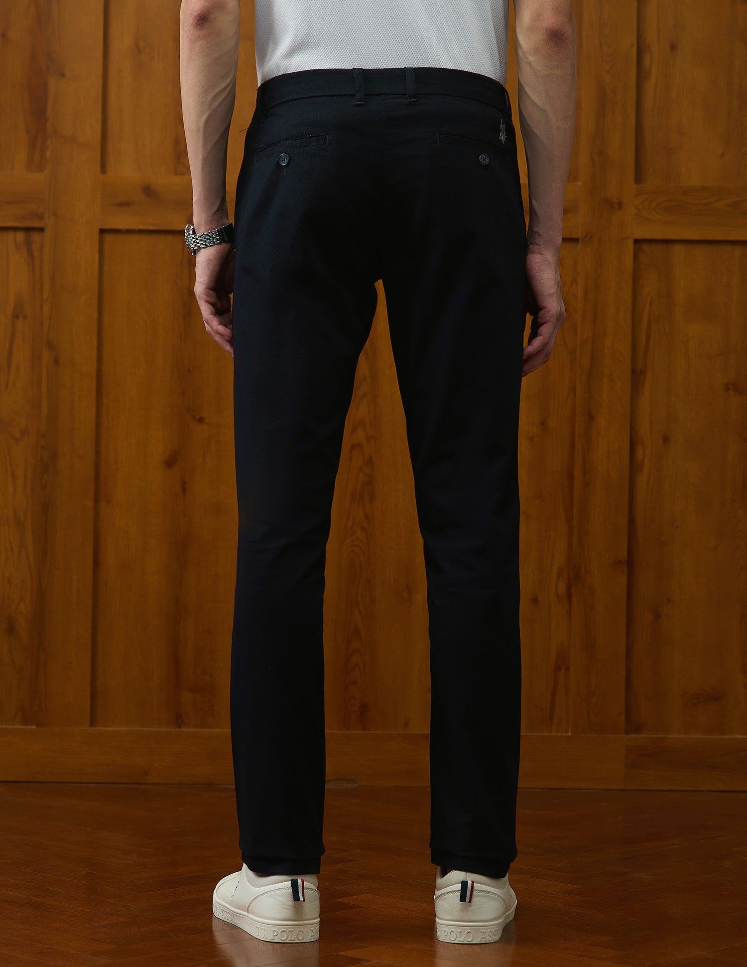 Denver Slim Fit Varsity Theatre Trousers Navy - U.S. POLO ASSN. | Large