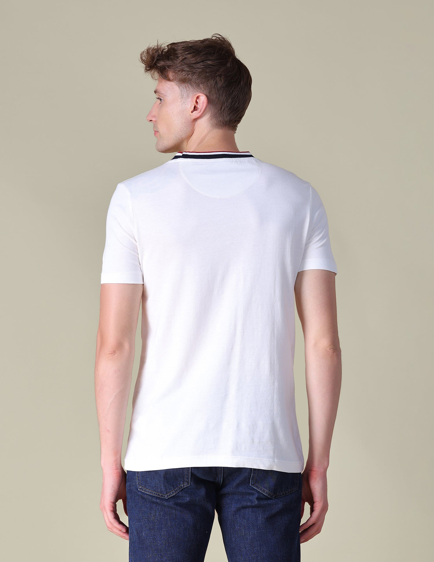 Brand Printed Slim Fit T-Shirt Ivory - U.S. POLO ASSN. | Large