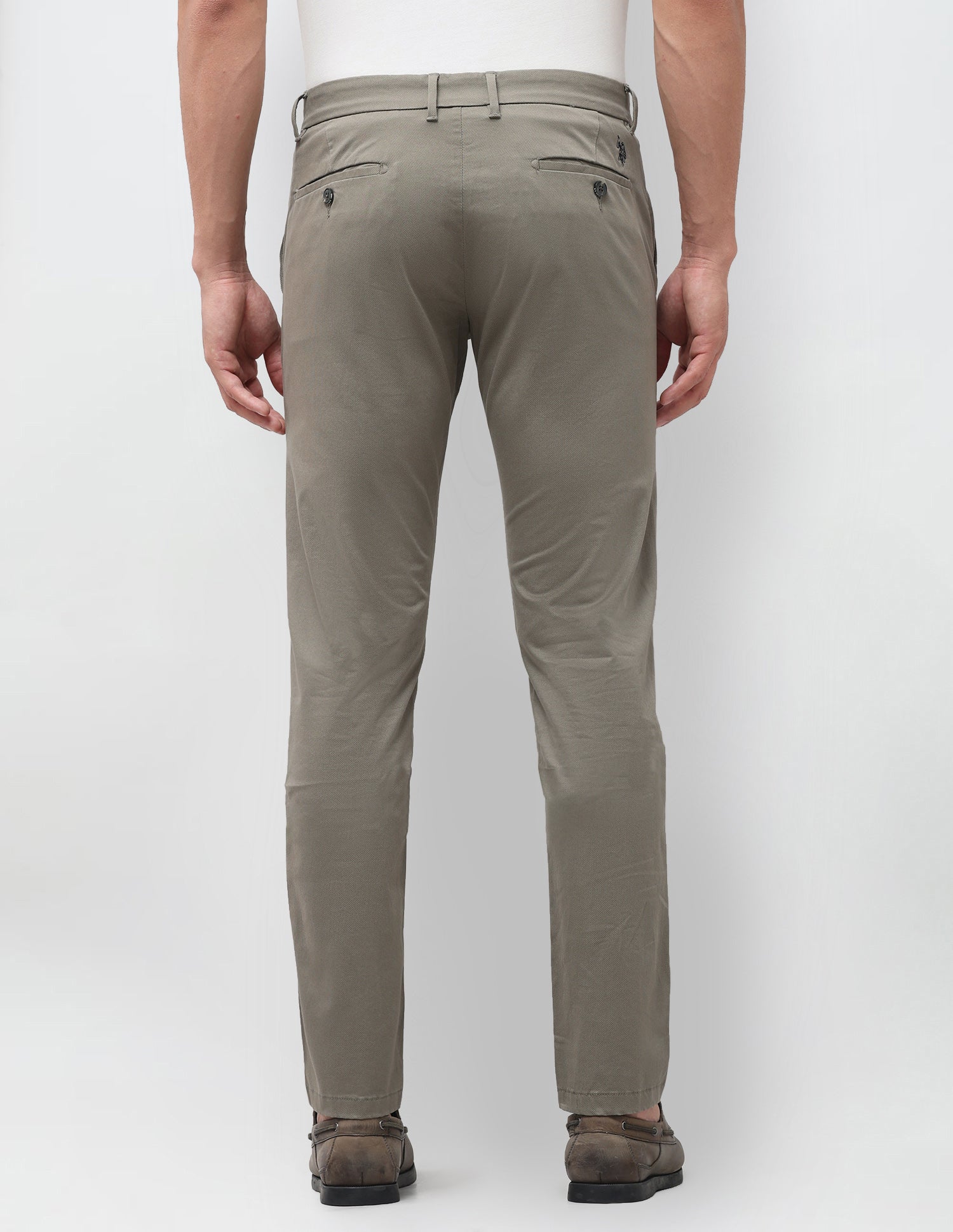 Austin Slim Fit All Over Printed Trousers Sage - U.S. Polo Assn. India | Large