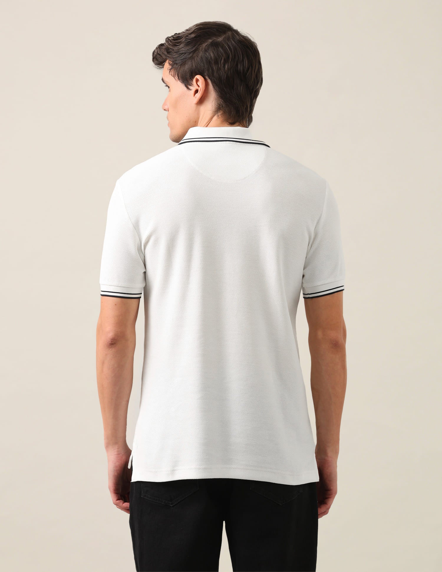 Solid Slim Fit Polo Shirt Ivory - U.S. Polo Assn. India | Large