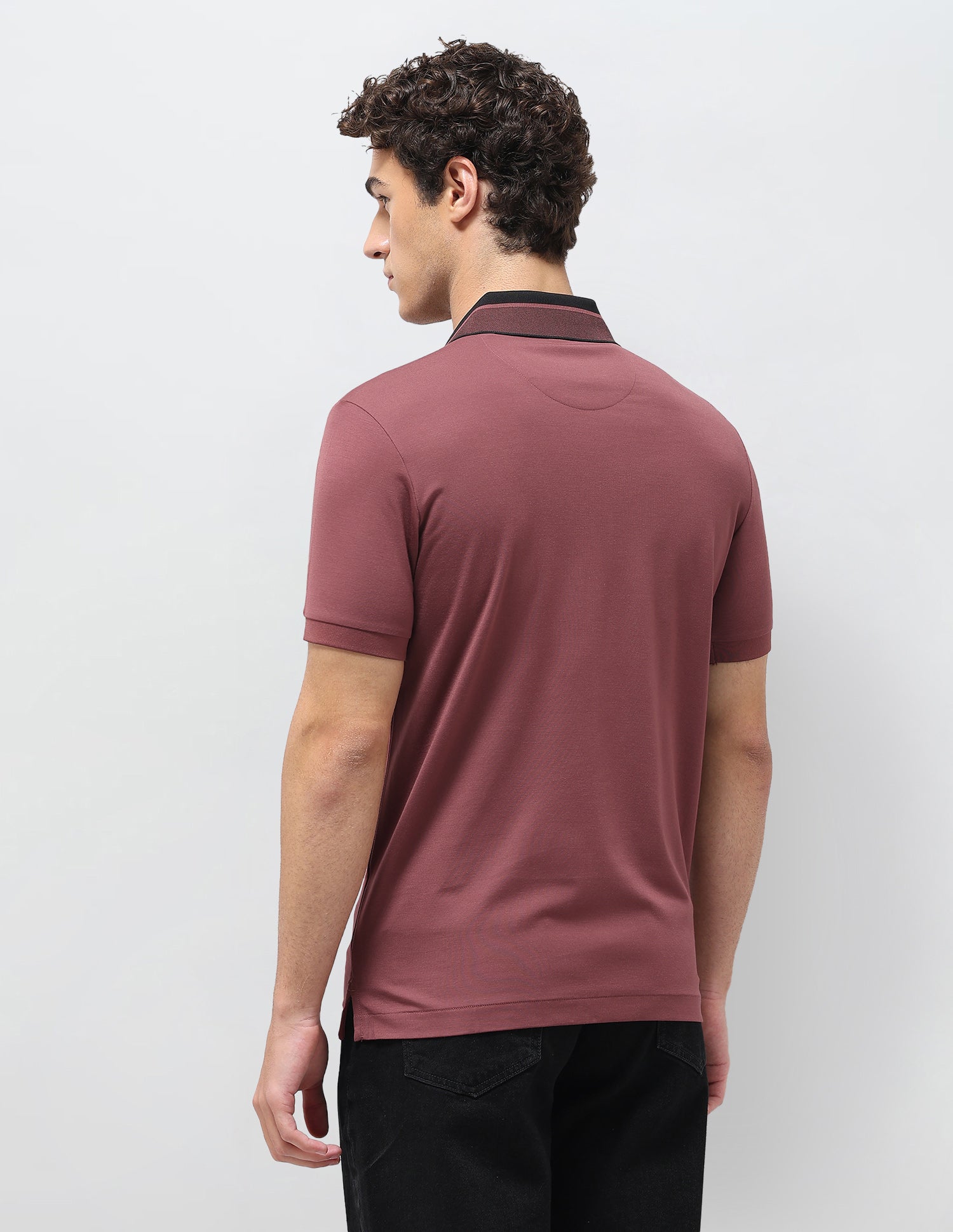 Solid Slim Fit Polo Shirt Dark Pink - U.S. Polo Assn. India | Large