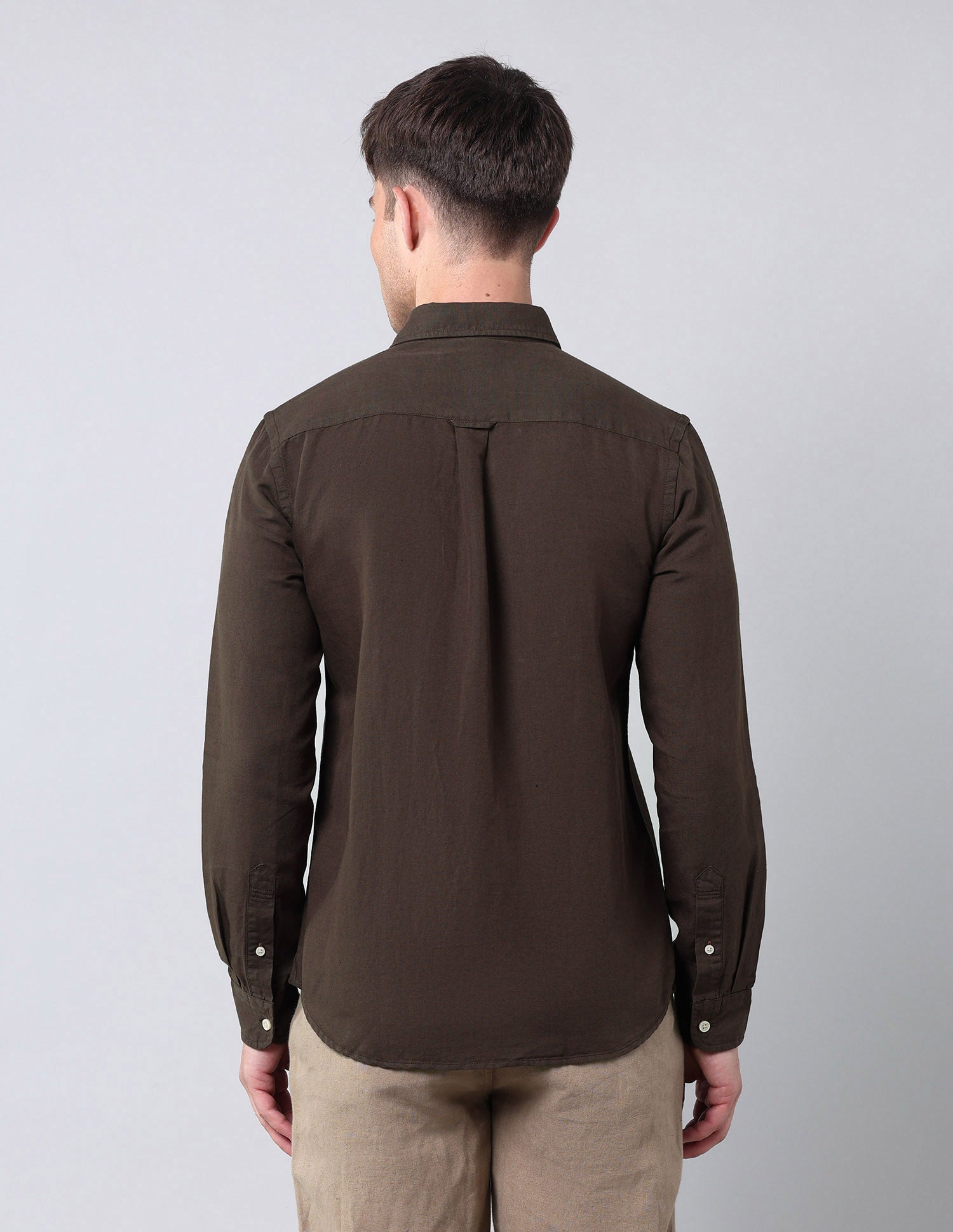 Solid Regular Fit Poplin Shirt Choco - U.S. Polo Assn. India | Large