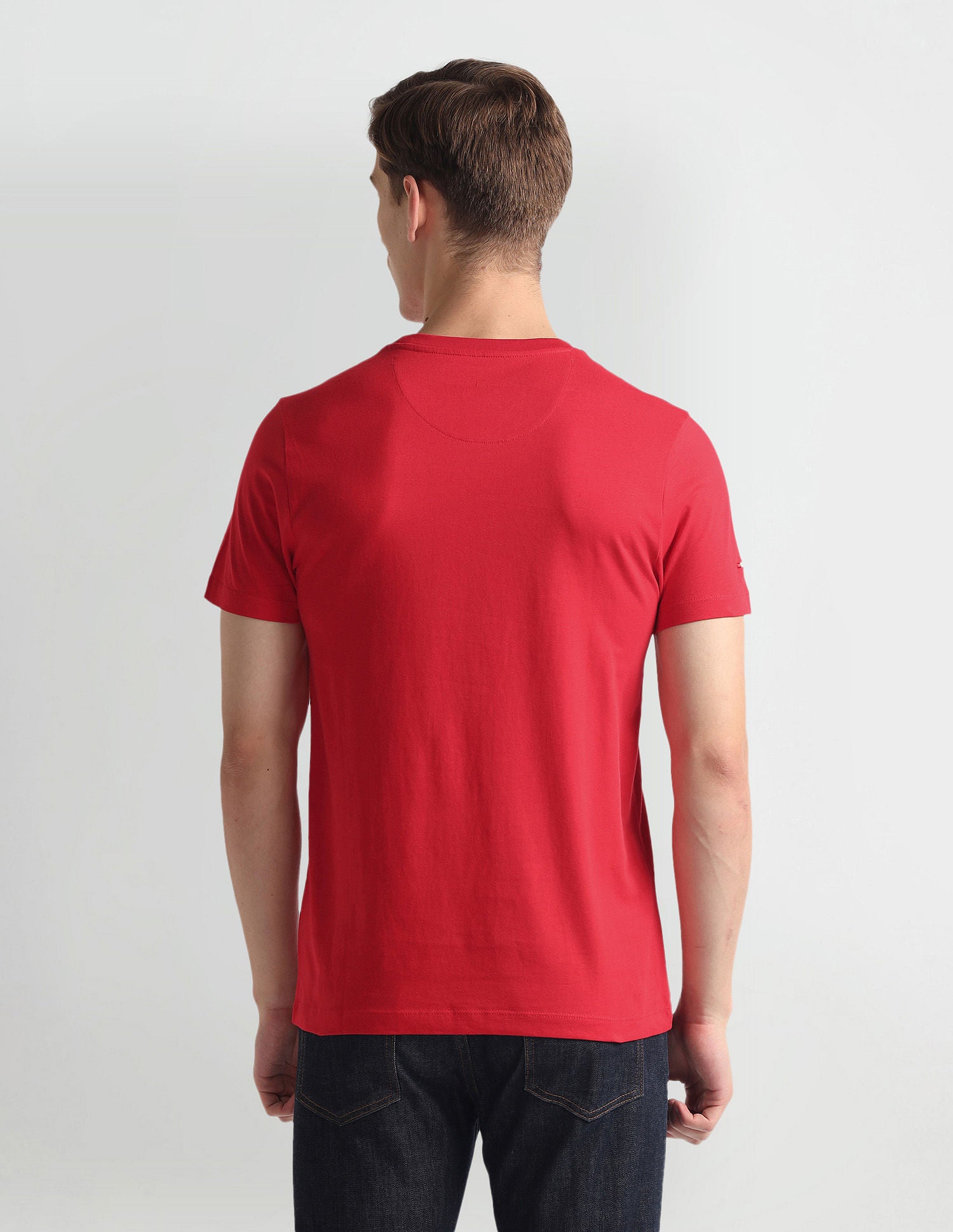 Crew Neck Brand Print T-Shirt Red - U.S. Polo Assn. India | Large