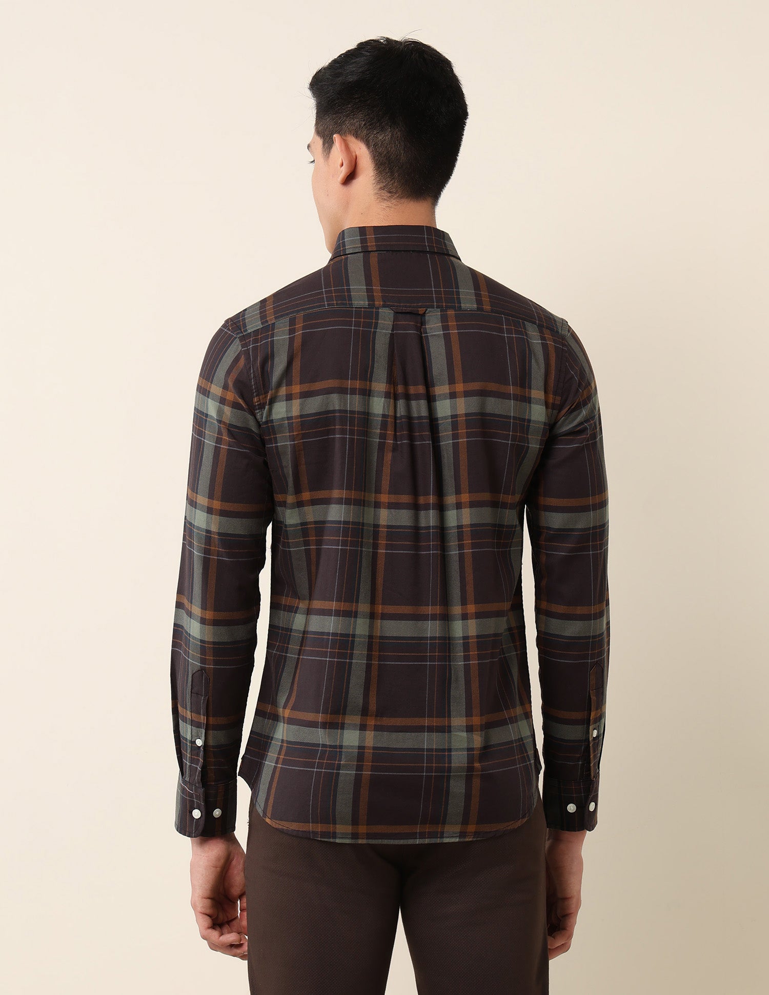 Plaid Checked Pure Cotton Shirt Brown - U.S. Polo Assn. India | Large