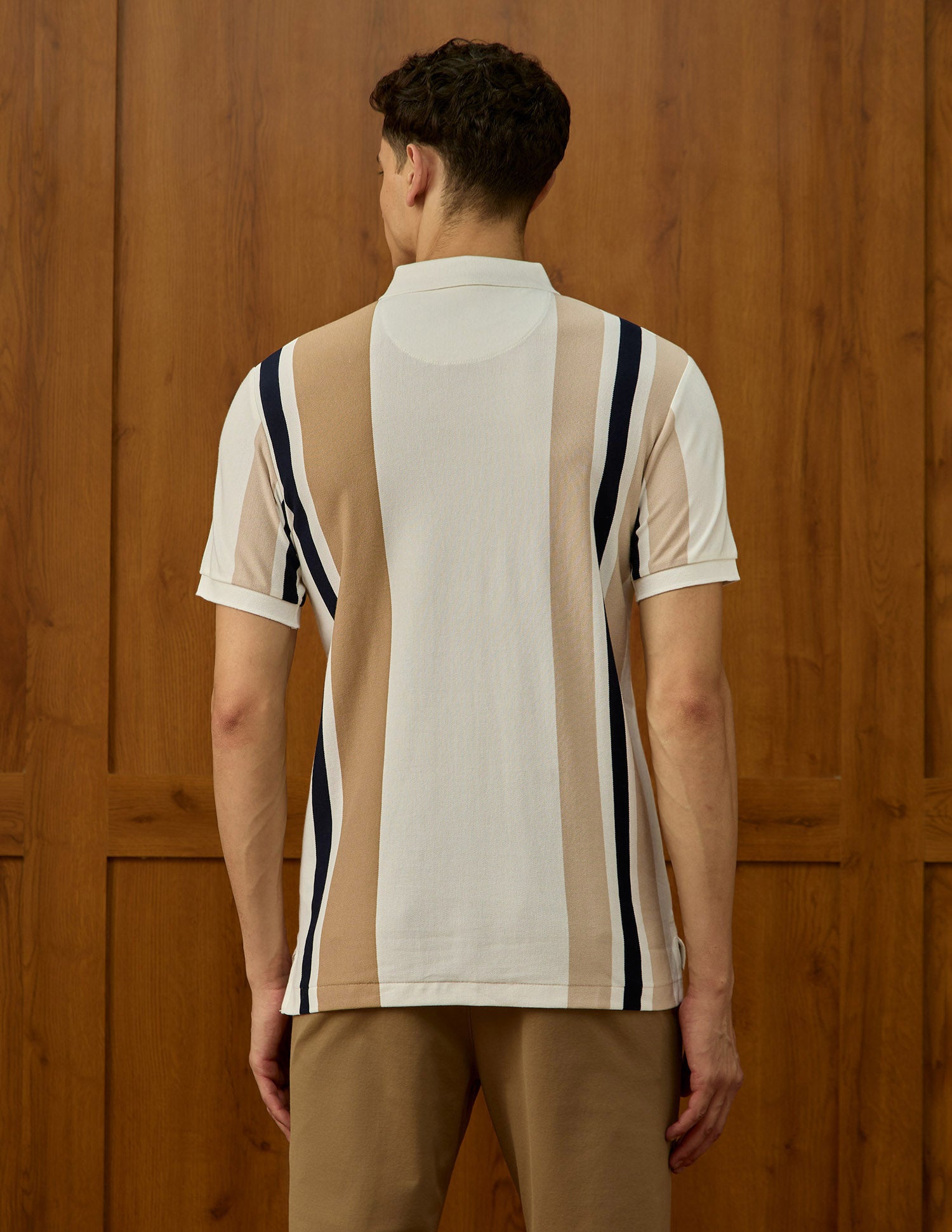 Colorblocked Varsity Theatre Polo Shirt Off White - U.S. POLO ASSN. | Large