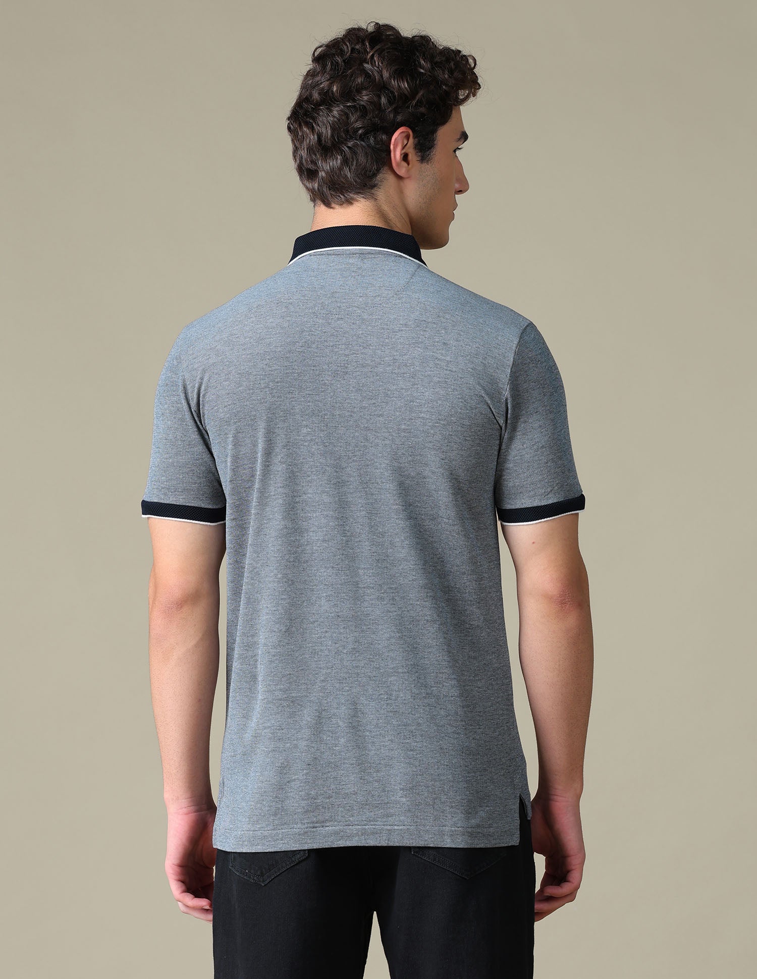 Heathered Regular Fit Polo Shirt Navy - U.S. Polo Assn. India | Large