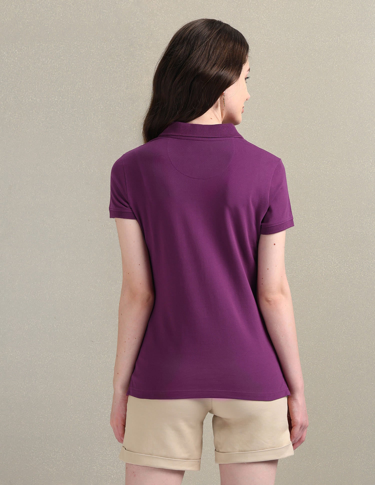 Cotton Stretch Logo Polo Shirt Purple - U.S. Polo Assn. India | Large
