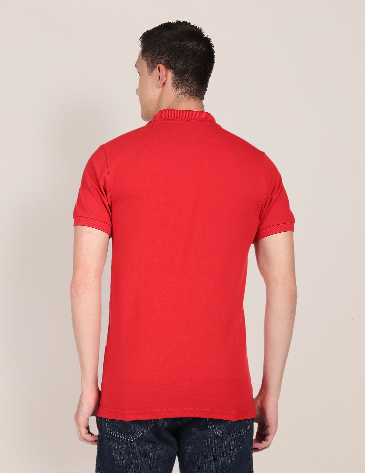 Colour Block Cotton Polo Shirt Red - U.S. POLO ASSN. | Large