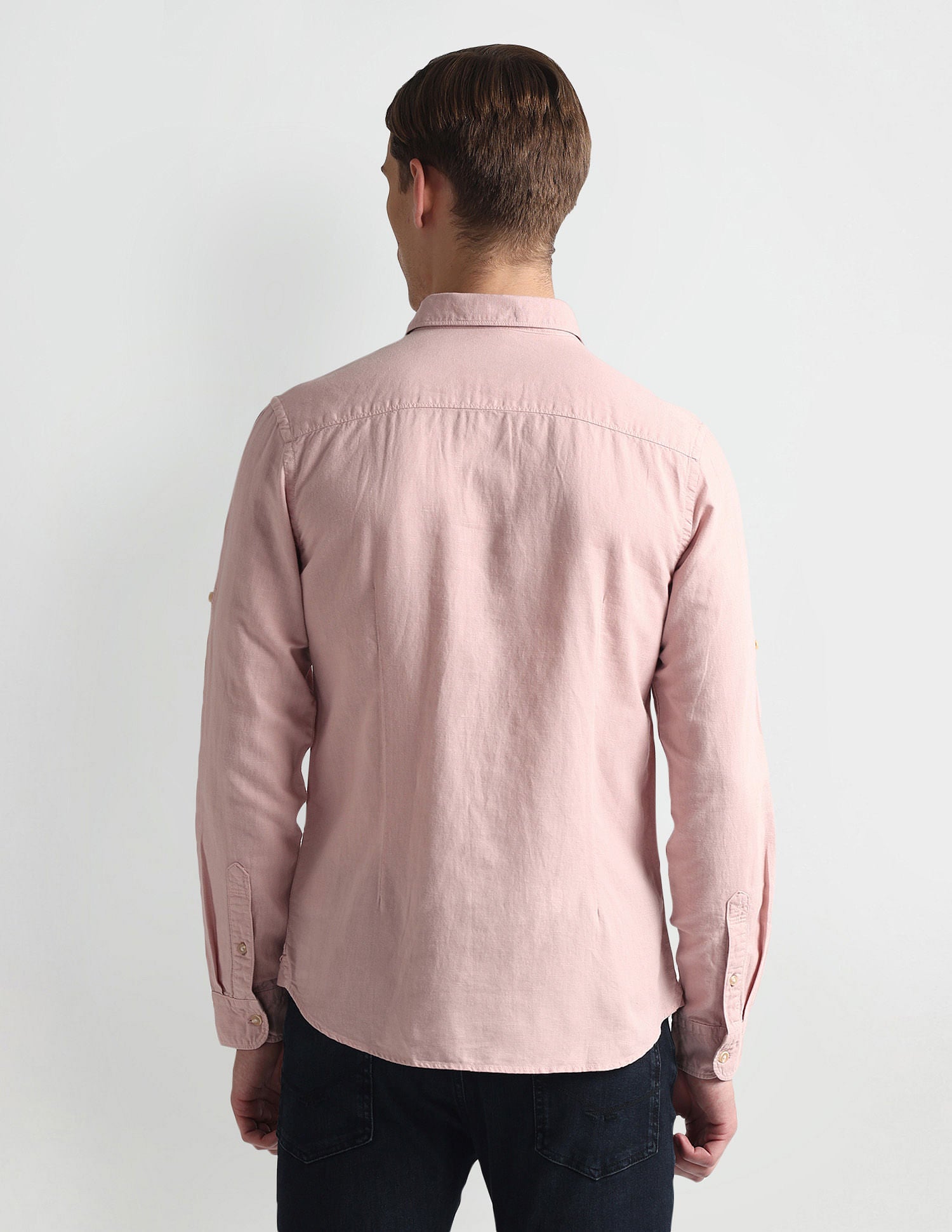Spread Collar Solid Shirt Pink - U.S. Polo Assn. India | Large