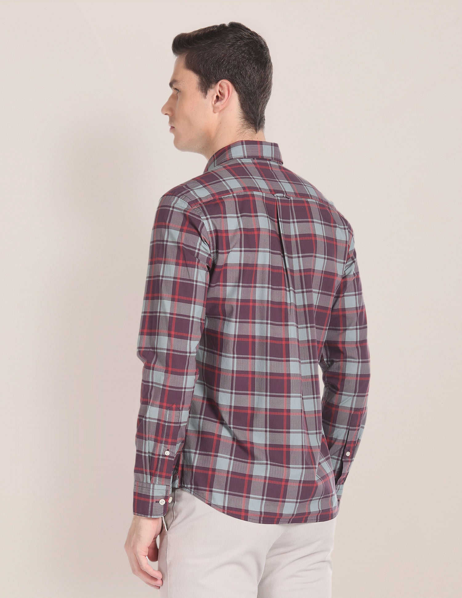 Tartan Check Herringbone Shirt Brown - U.S. Polo Assn. India | Large