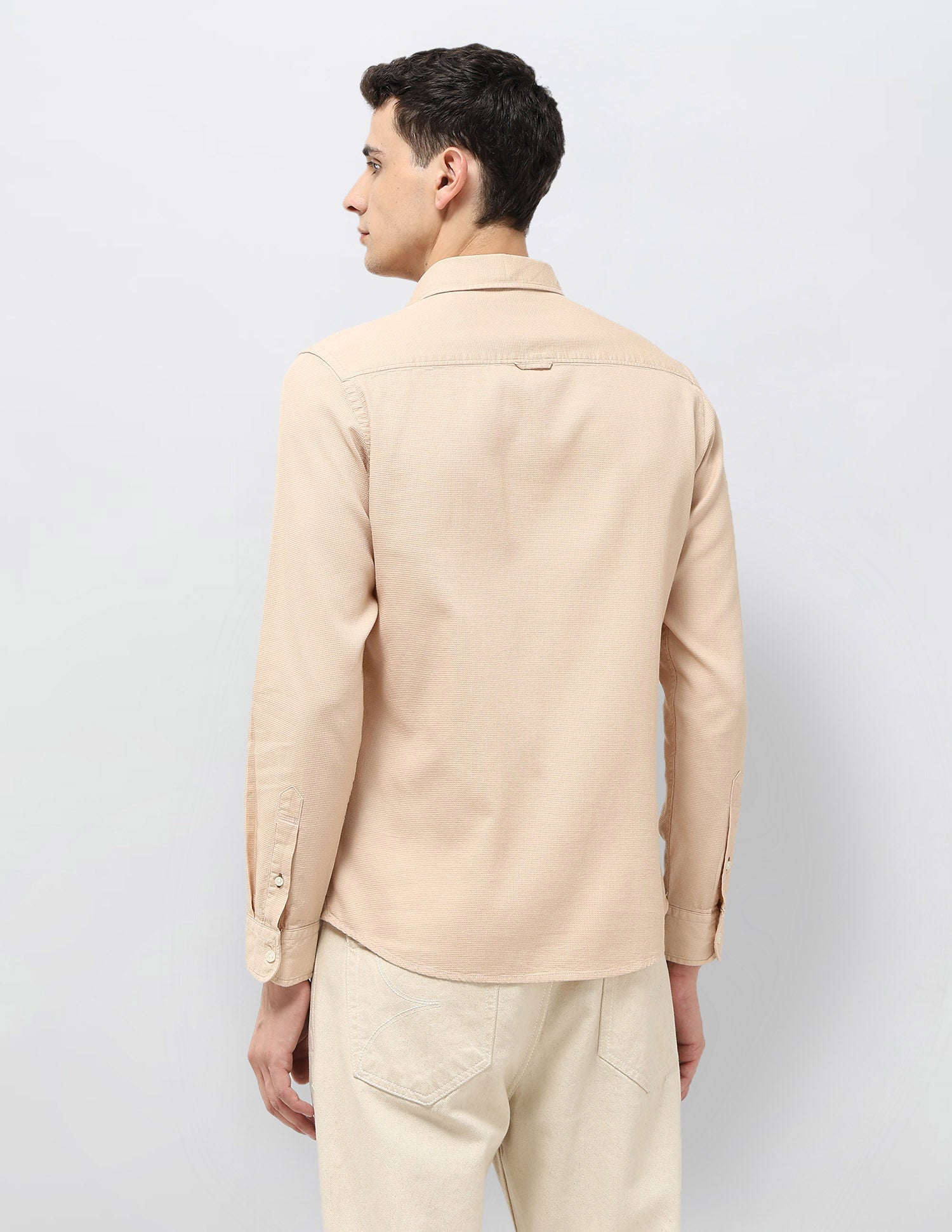 Solid Regular Fit Shirt Cream - U.S. POLO ASSN. | Large