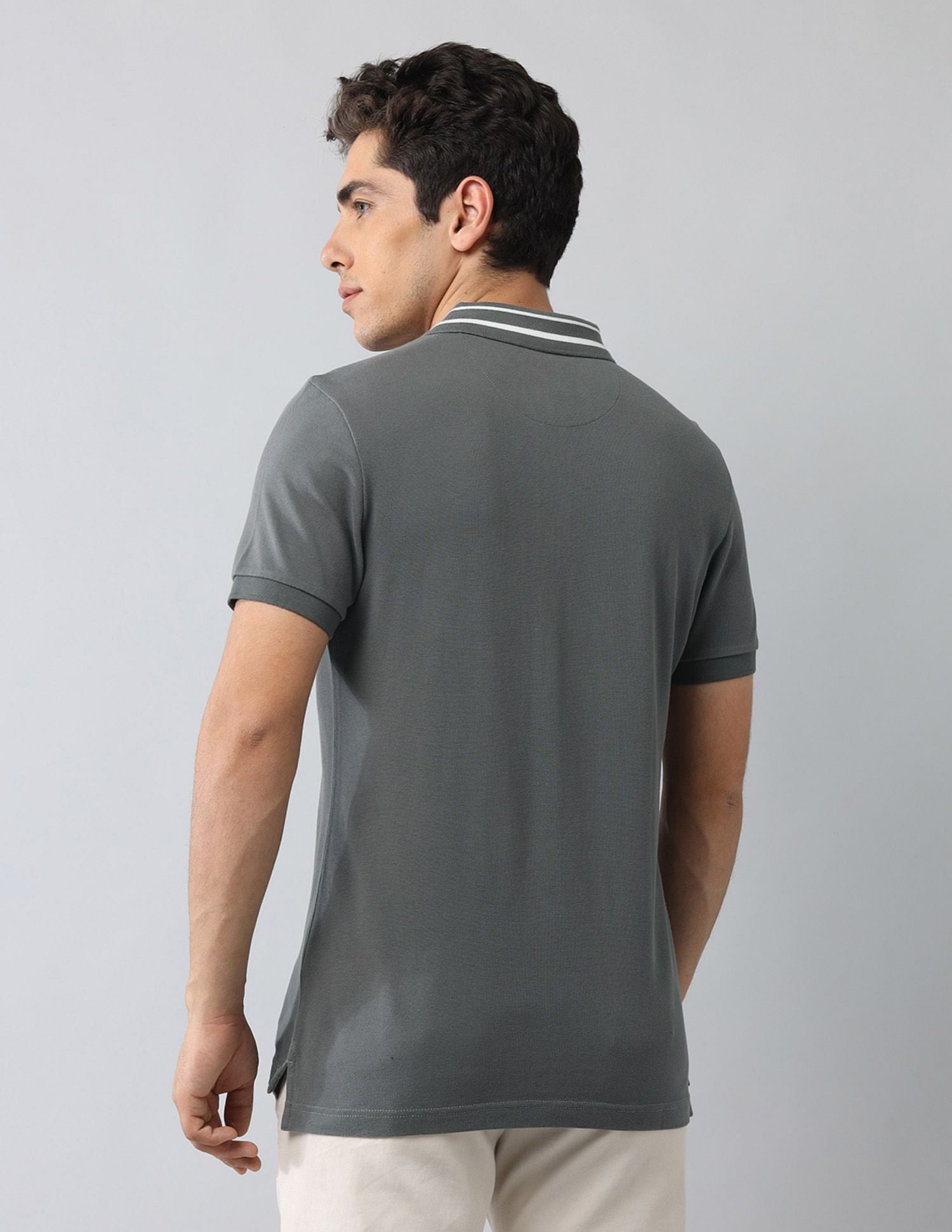 Muscle Fit Brand Printed Polo Shirt Dark Grey - U.S. Polo Assn. India | Large