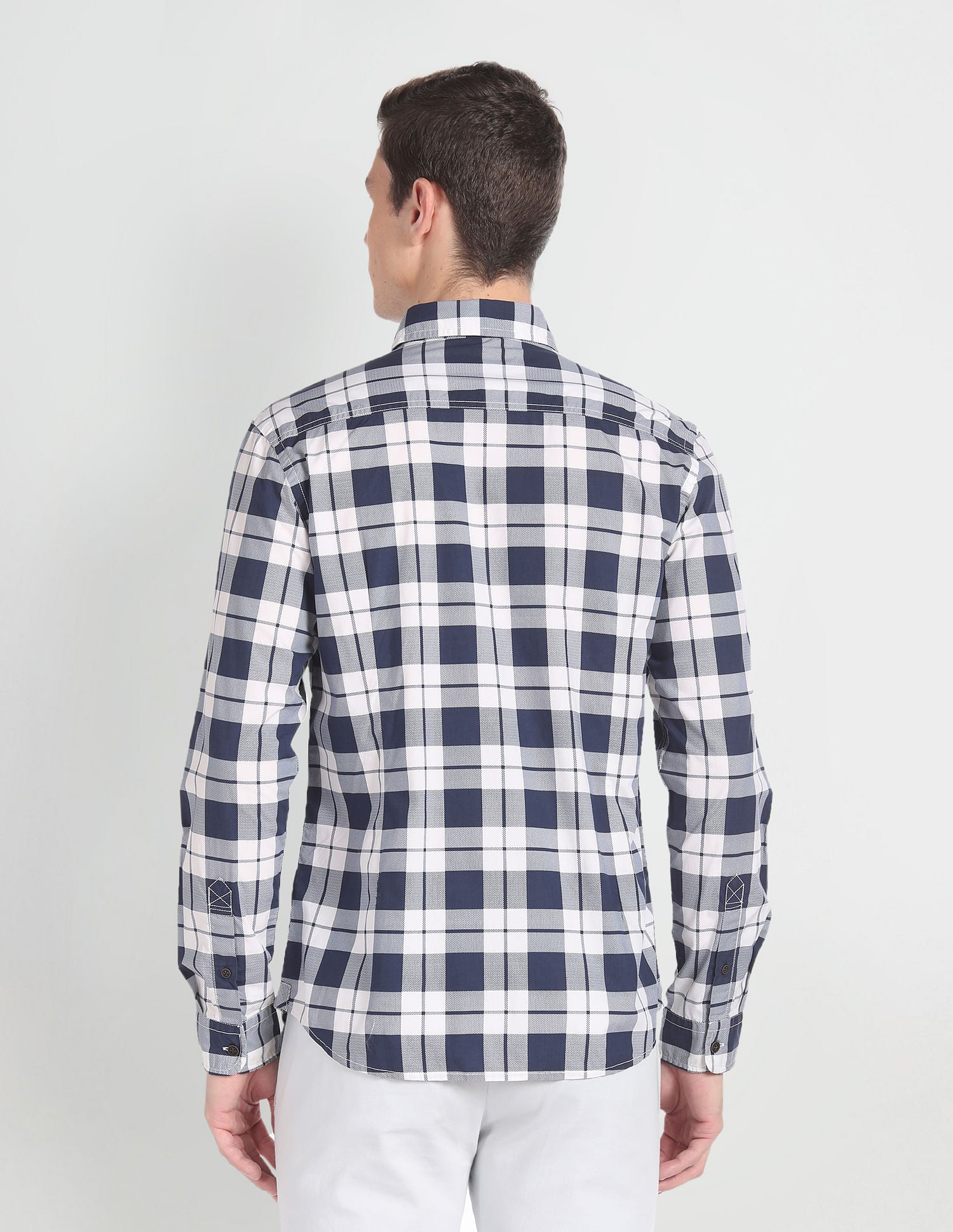 Tartan Check Cotton Shirt Navy - U.S. Polo Assn. India | Large