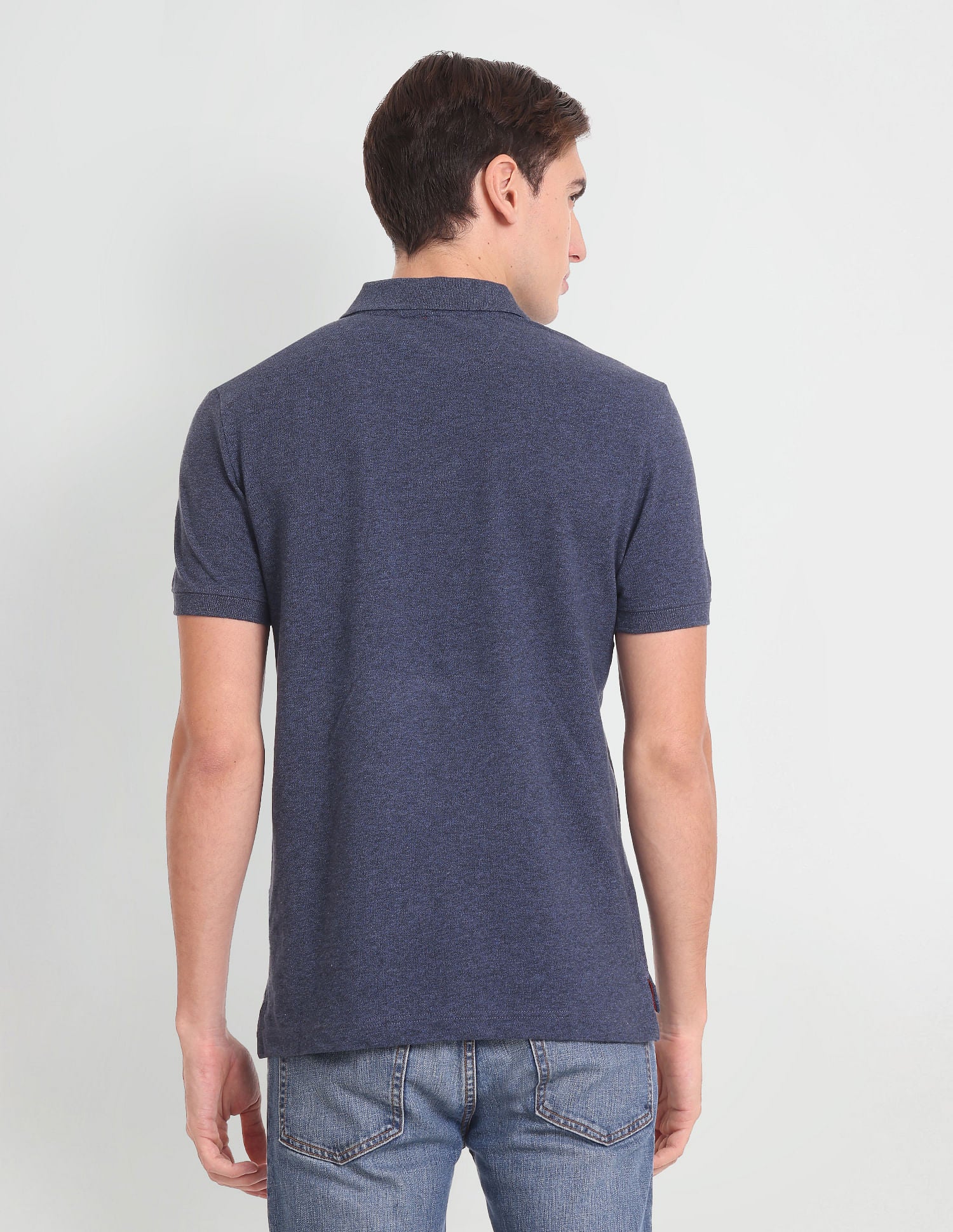 Iconic Heathered Polo Shirt Navy - U.S. POLO ASSN. | Large