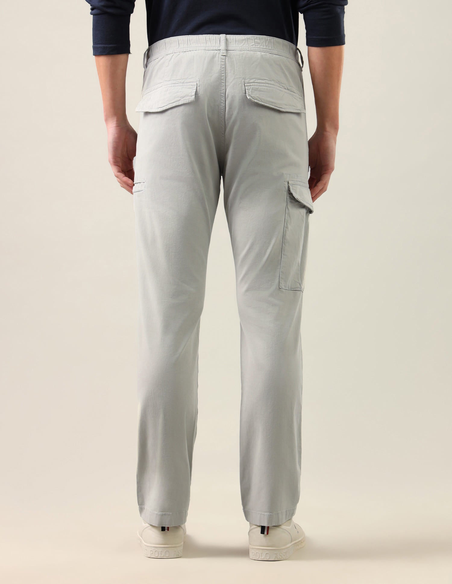 Harold Slim Straight Fit Twill Cargos Grey - U.S. Polo Assn. India | Large