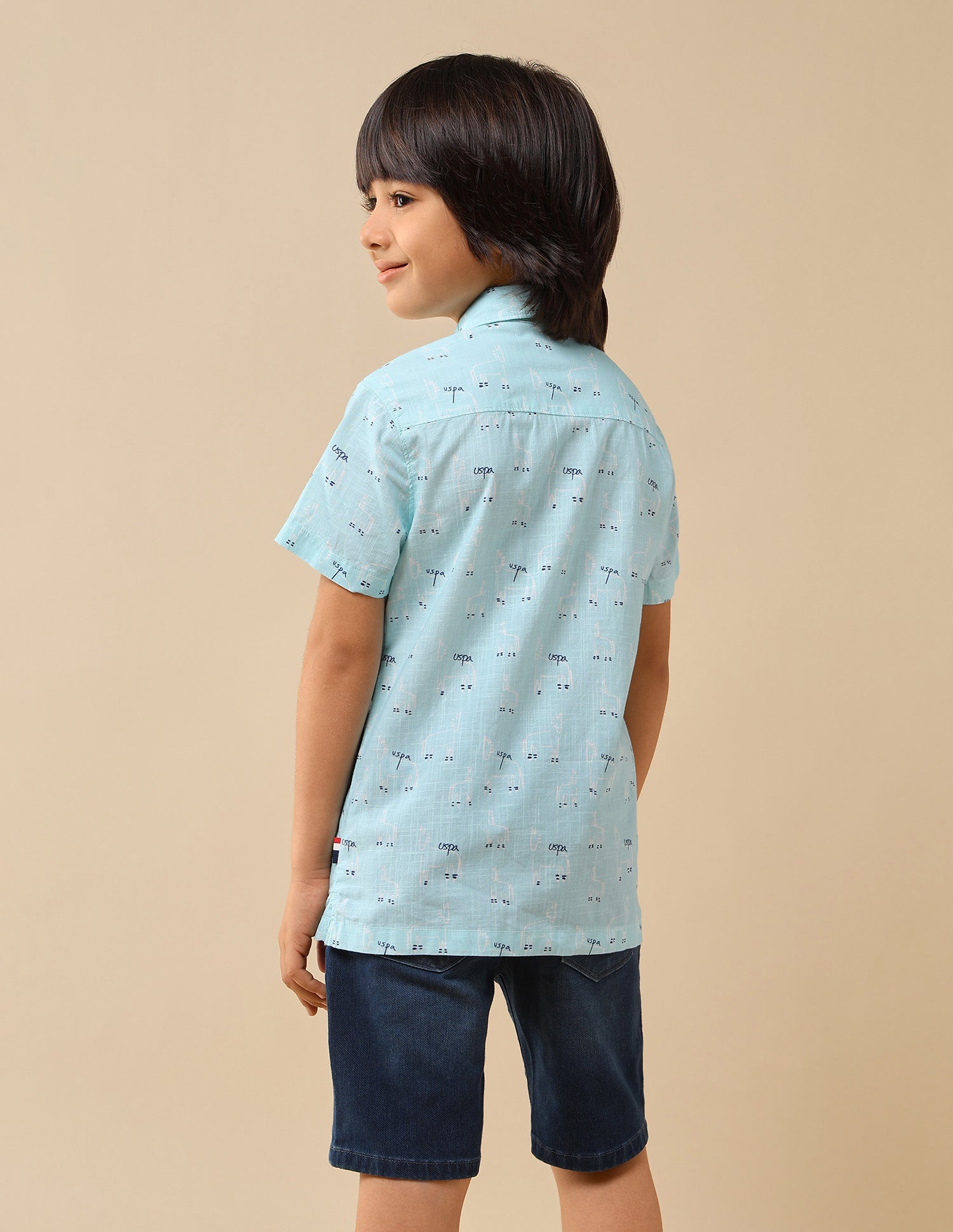 Boys Conversational Brand Printed Shirt Blue - U.S. POLO ASSN. | Large