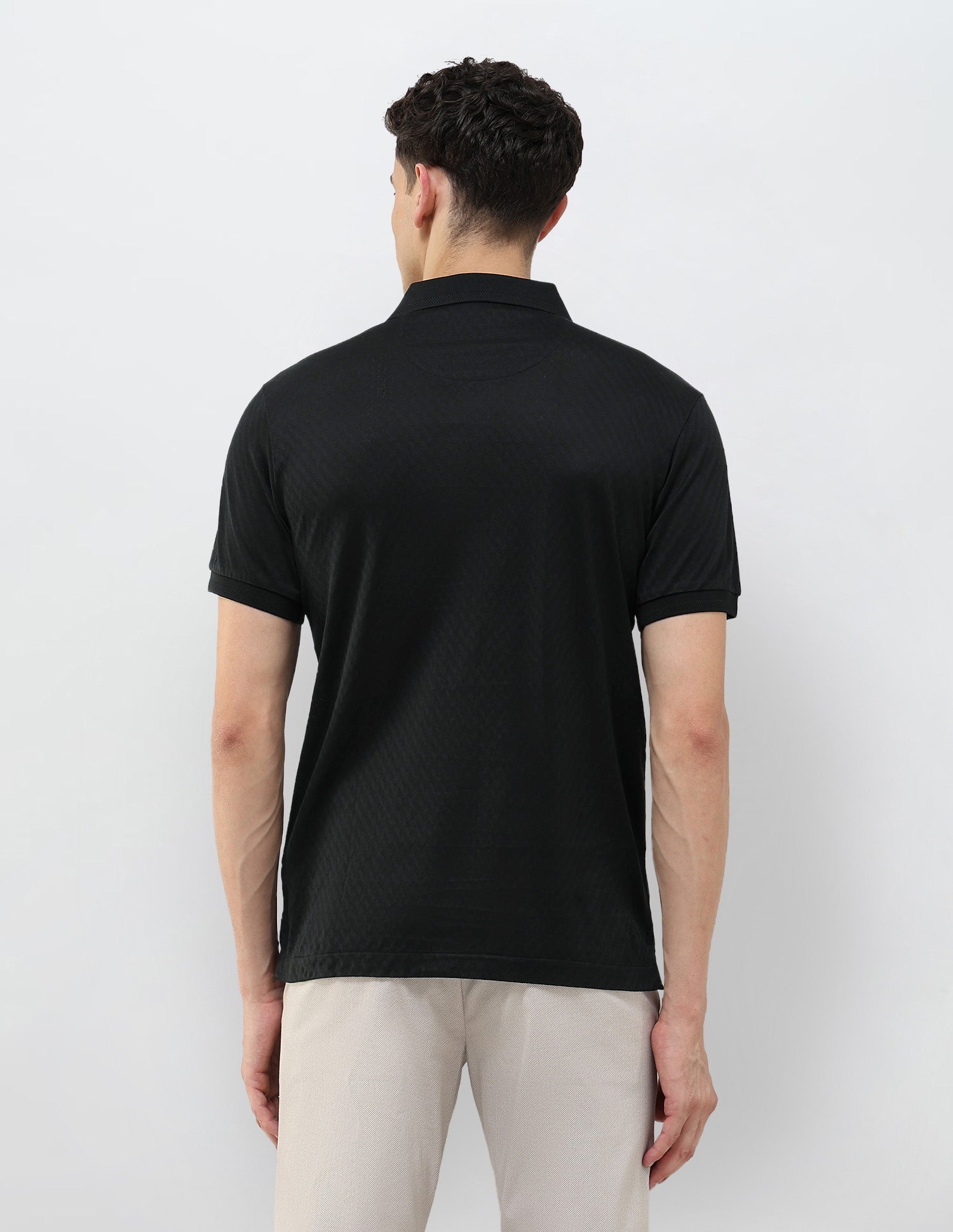 Textured Slim Fit Polo Shirt Black - U.S. POLO ASSN. | Large