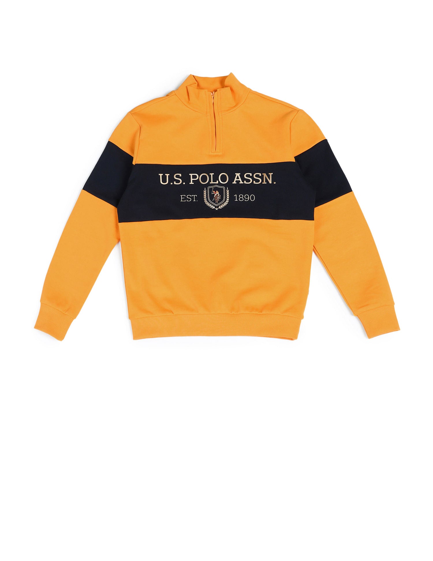 Regular Fit Logo Sweatshirt Light Orange - U.S. POLO ASSN. | Large