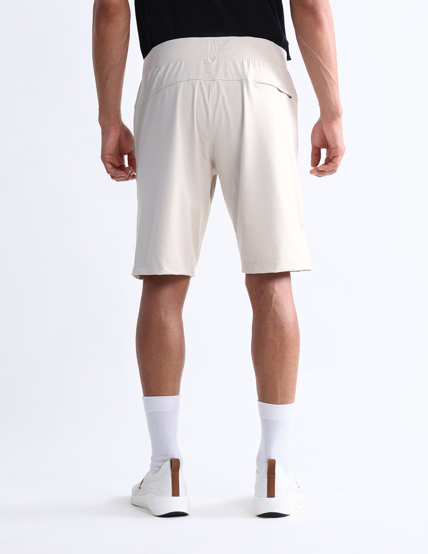 Slim Fit Solid Active Shorts Beige - U.S. Polo Assn. India | Large